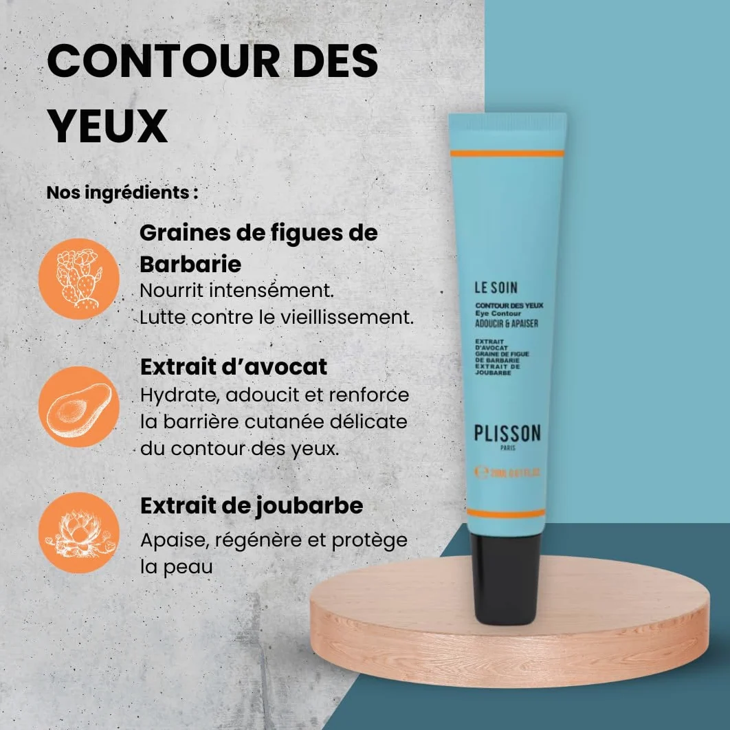 Plisson - Contorno Occhi Uomo - Tutti i Tipi di Pelle - 98% Ingredienti di Origine Naturale - 20 ml