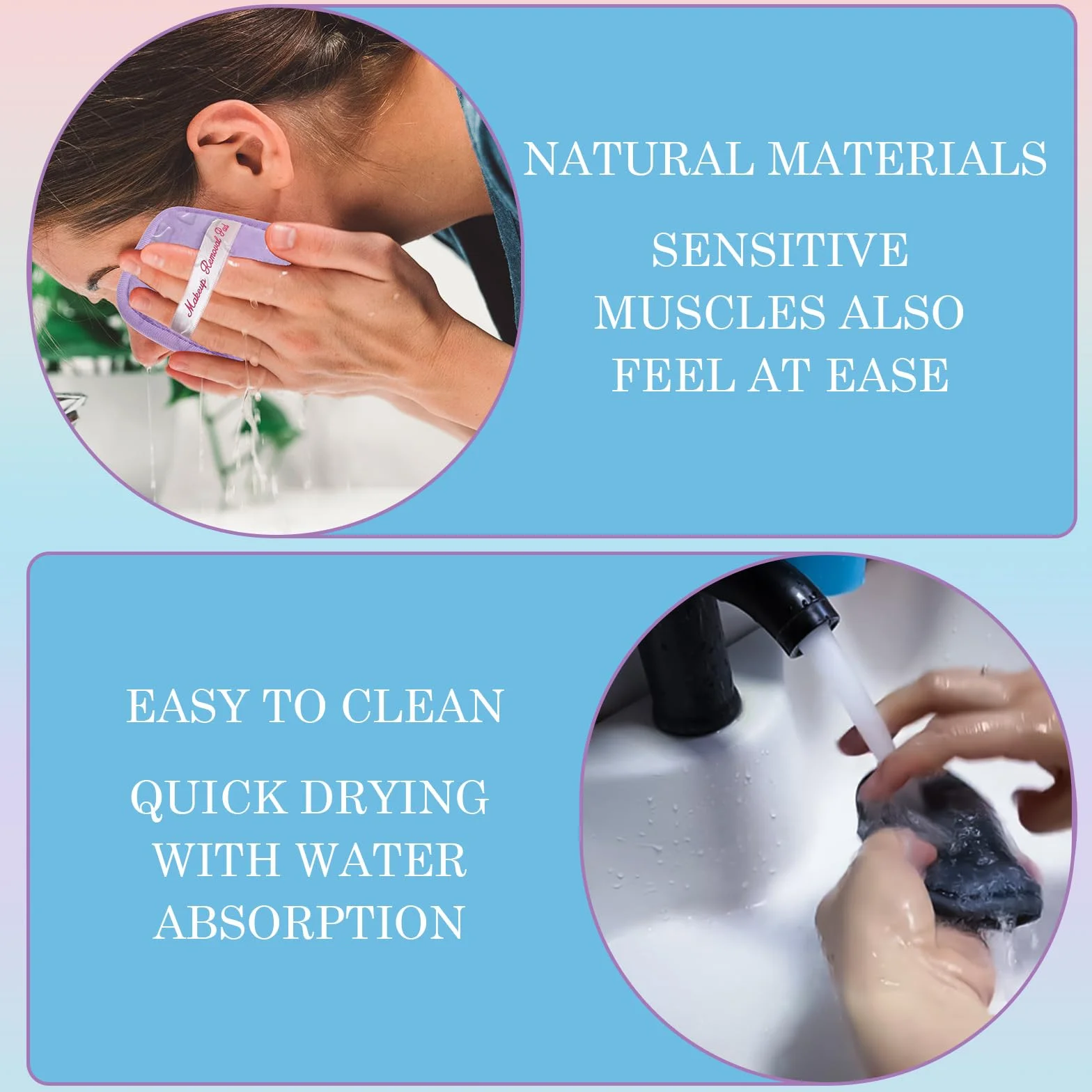7 Pads Dischetti Struccanti Riutilizzabili, Salviette Struccanti per Viso con custodia, Spugnette Morbide, detergenti, senza nanoparticelle, per viso, occhi, labbra
