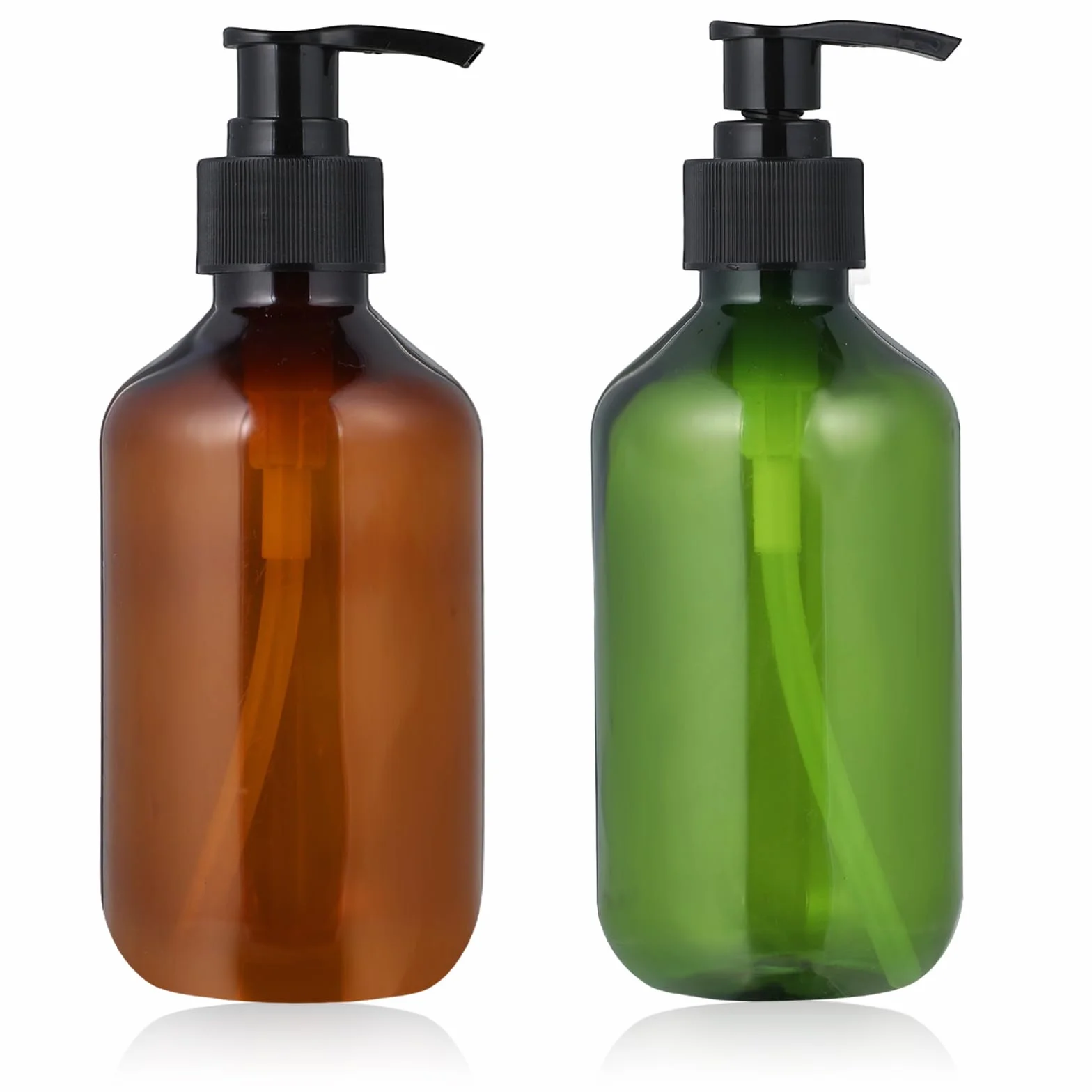 2 dispenser di sapone vuoto in plastica da 283,5 g, con pompa, ricaricabili, per shampoo, bagnoschiuma, bagno