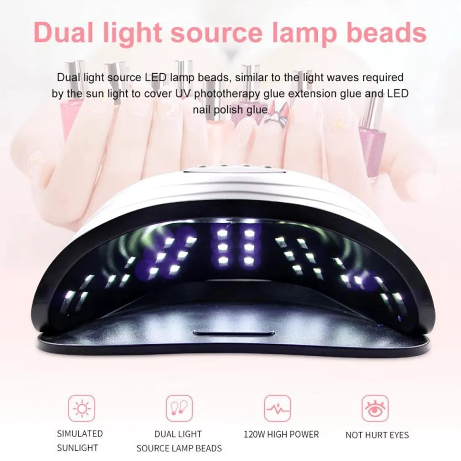 ZYC Lampada UV a LED Asciugatura Rapida 120W Lampada per Unghie Aggiornamento a Quattro tempistiche Lampada per asciugatrice per Unghie a Quattro tempistiche Lampada per Manicure Professionale
