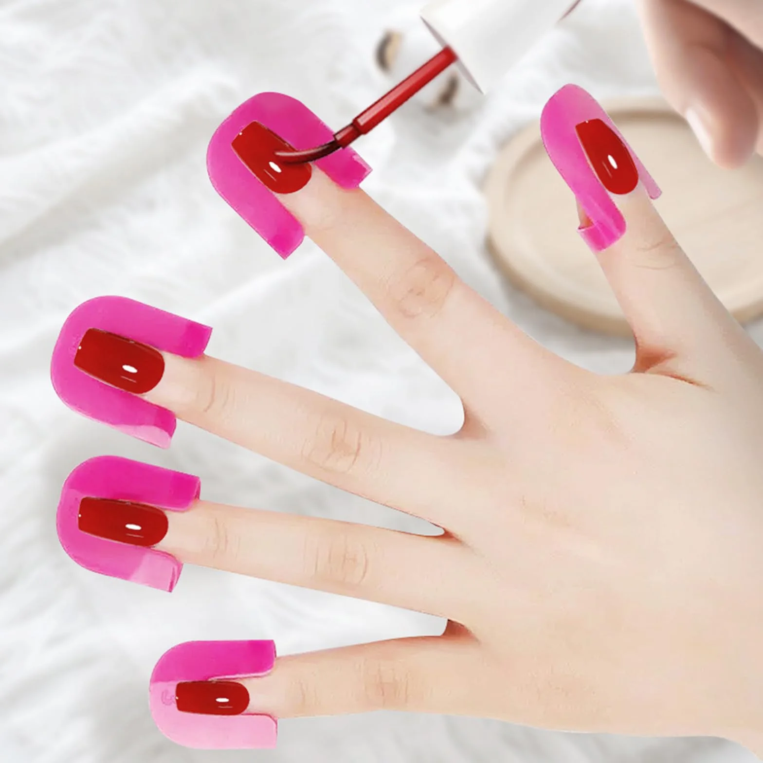 26pz Stencil Per Smalto lunette per french manicure1pz Penna Correttore Smalto 10 Misure Protezione Smalto Per Unghie Stencil Riutilizzabile Manicure In Polvere Ad Immersione Accessori