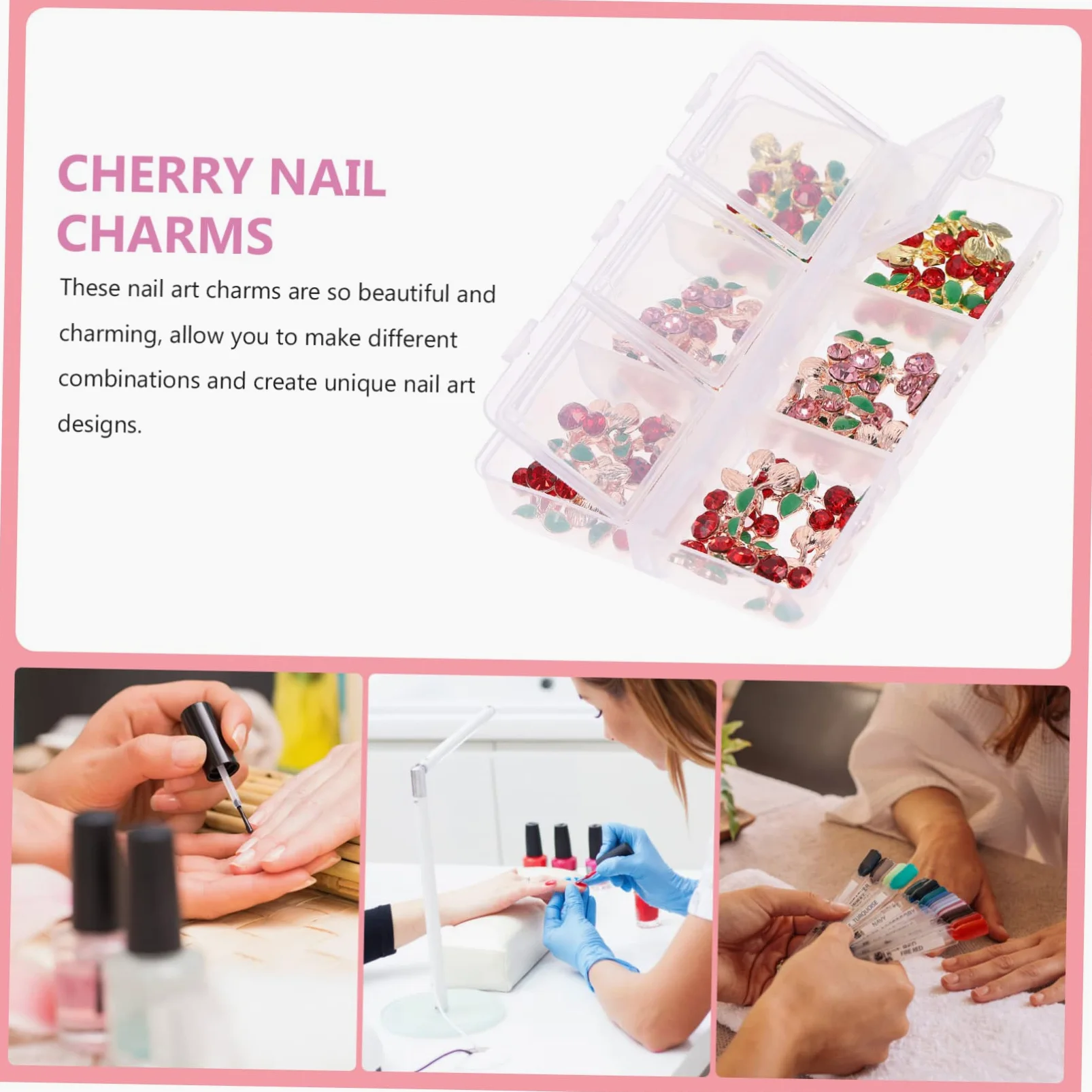 120 Pz Accessori Per Nail Art Con Strass Unghia Di Frutta Luccica Gioielli Per Unghie Strass Arancioni Borchie Per Unghie Lucide Ornamenti Glitterati Perno Lega Ciliegia 3d