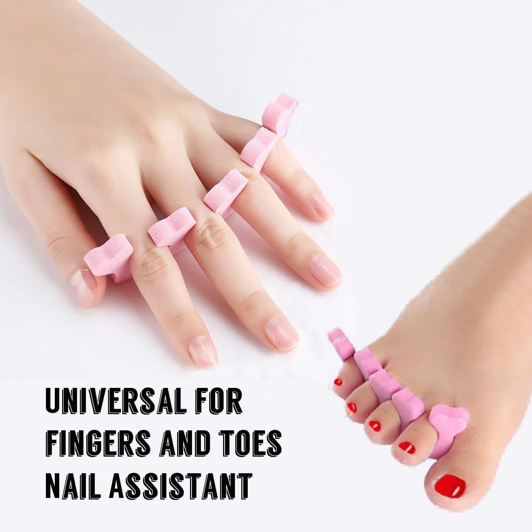 10 Pezzi Separatori di Dita per Unghie in Spugna e Cotone per Nail Art e Pedicure