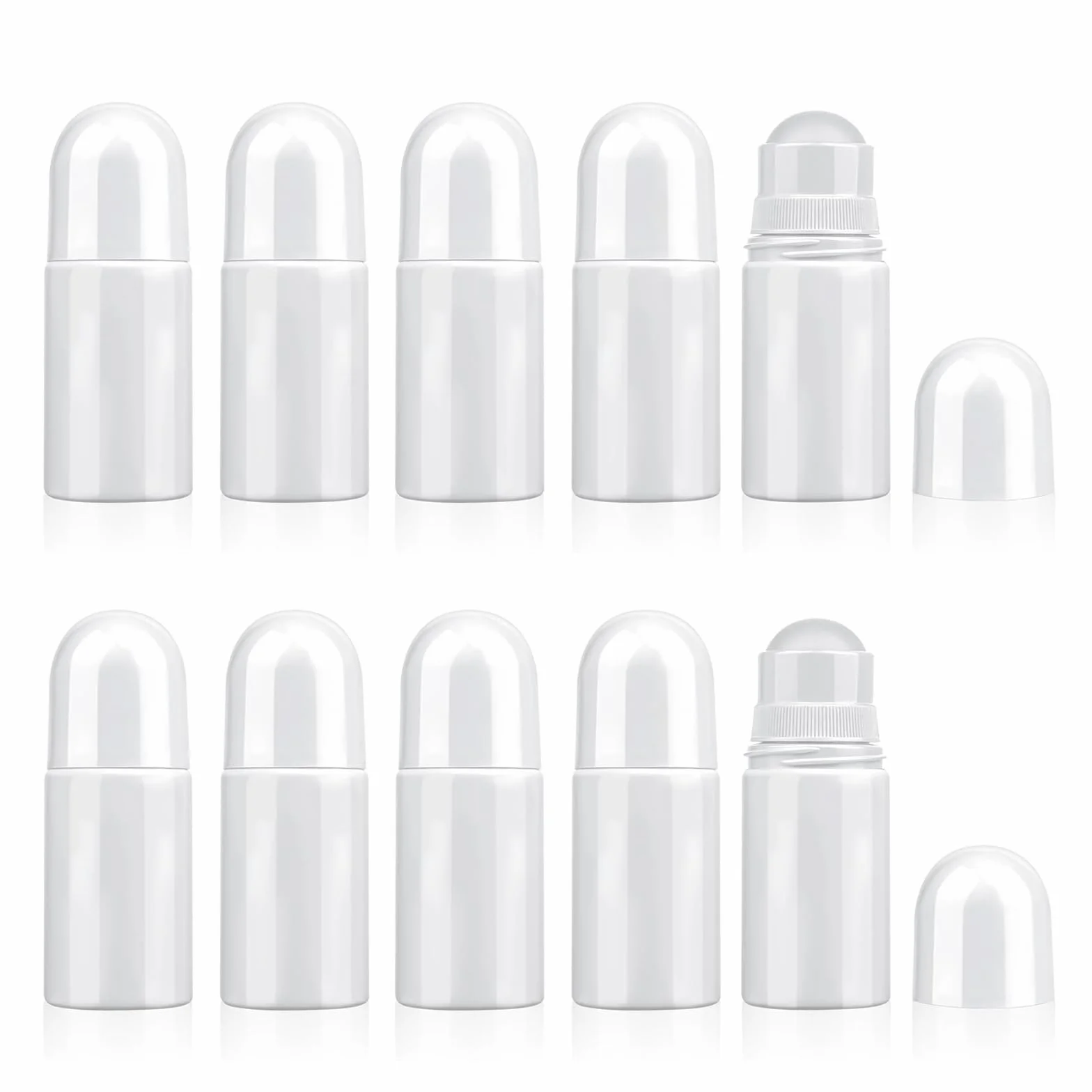 chenyu 10 Pezzi Deodorante Rollon Vuote 50 ml Flaconi Deodorante Roll-On Ricaricabili Adatto per Crema Idratante con Profumo di Protezione Solare Agli Oli Essenziali