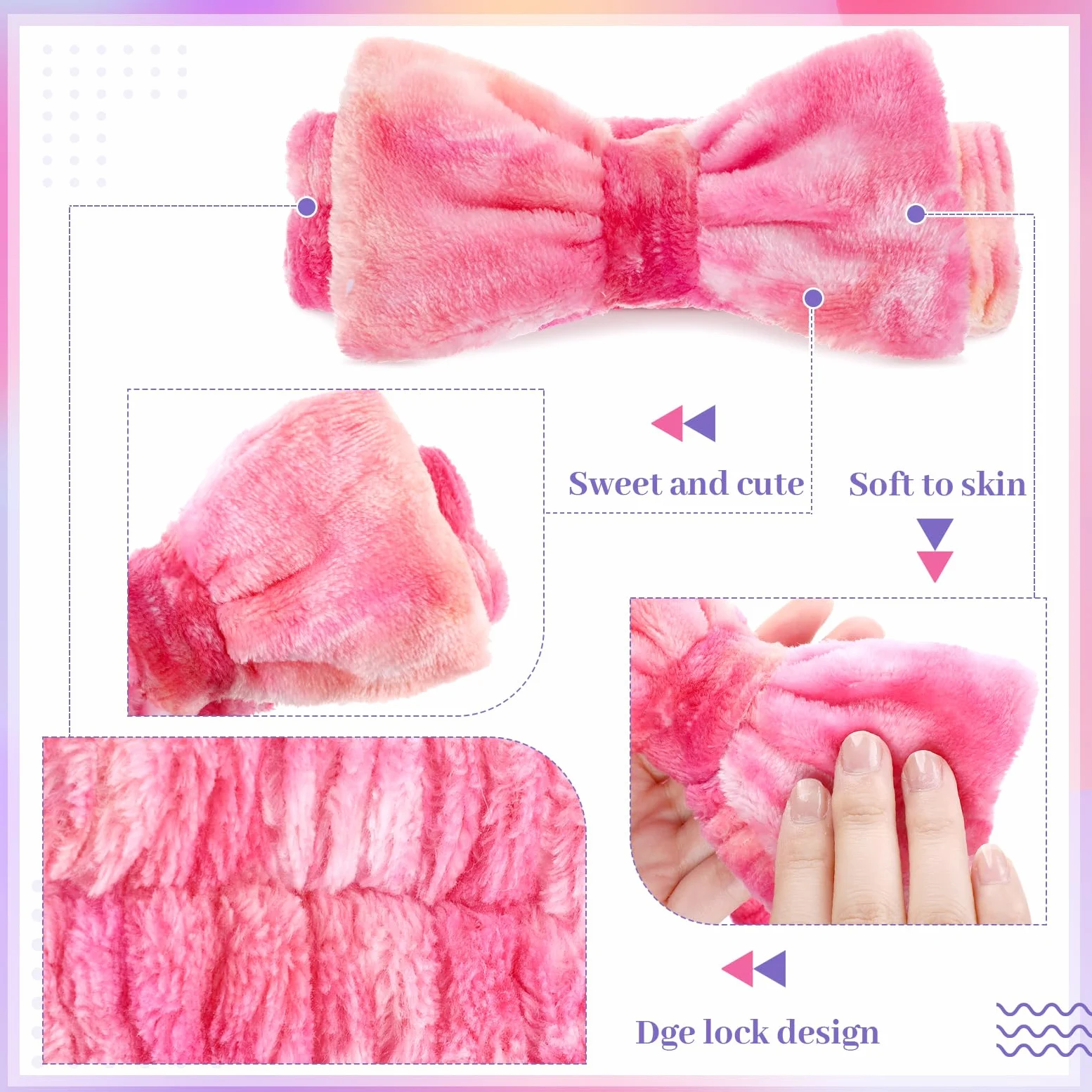 Riceshoot 24 fasce elastiche per la cura della pelle, in microfibra, per il lavaggio del viso, accessori per capelli, per donne e ragazze, regalo per doccia
