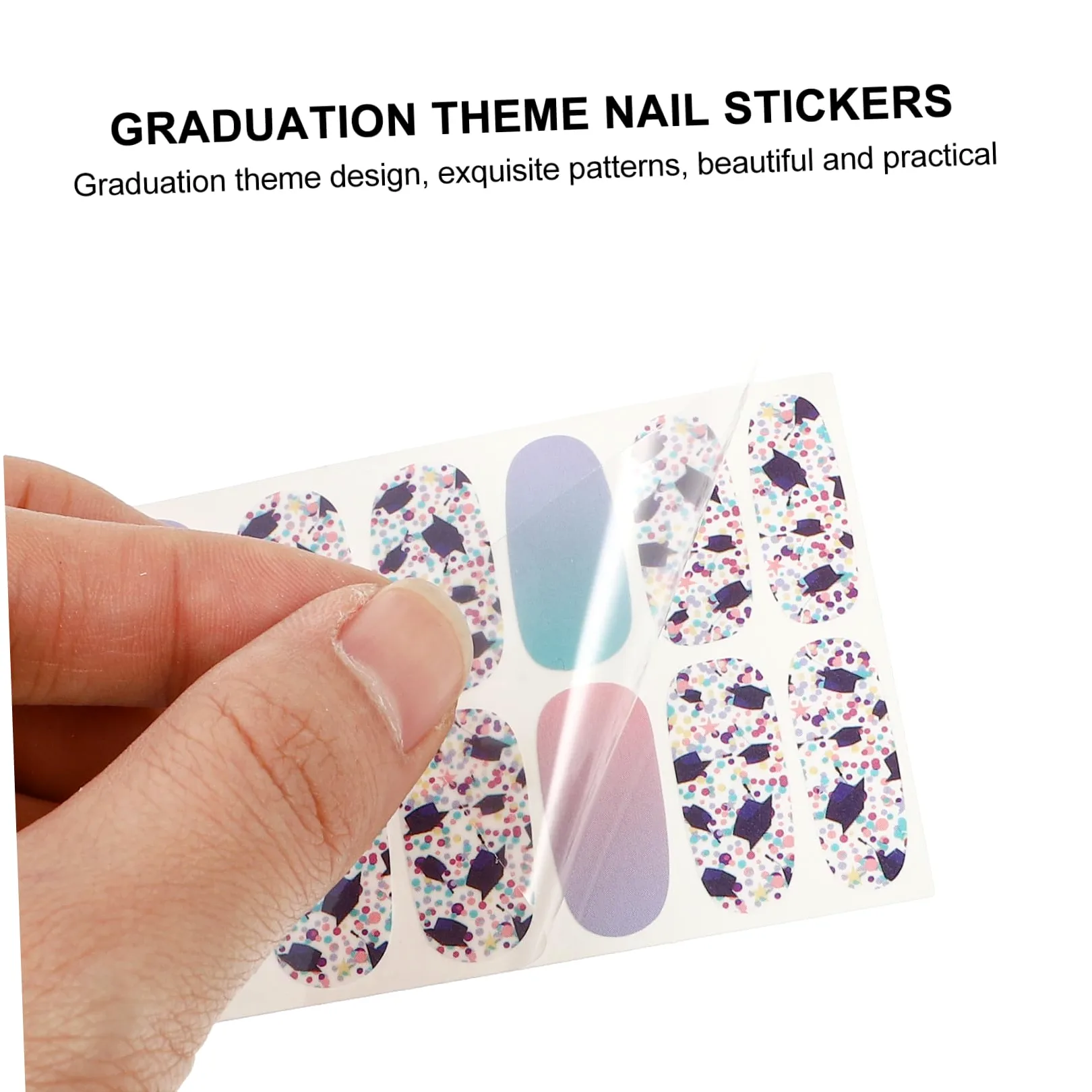 Healeved 32 Fogli 1 Set Adesivi Per Nail Art Per La Laurea Francese Decorazione Per Unghie Adesivi Per Unghie Decalcomanie Per Unghie Decorazioni Per Unghie Per Nail Art Unghia Etichetta
