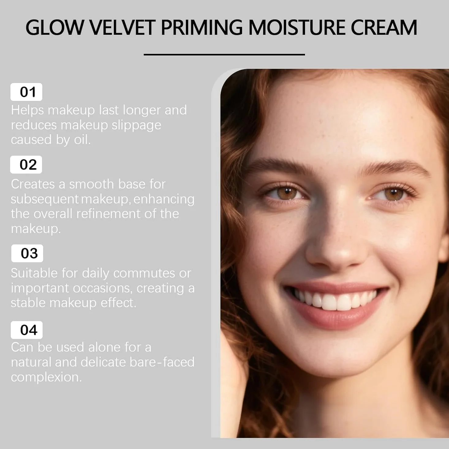 Crema idratante primer Glow-Velvet, minimizzante dei pori e primer fissante per il trucco a lunga durata, idratante viso quotidiano per tutti i tipi di pelle,3PCS