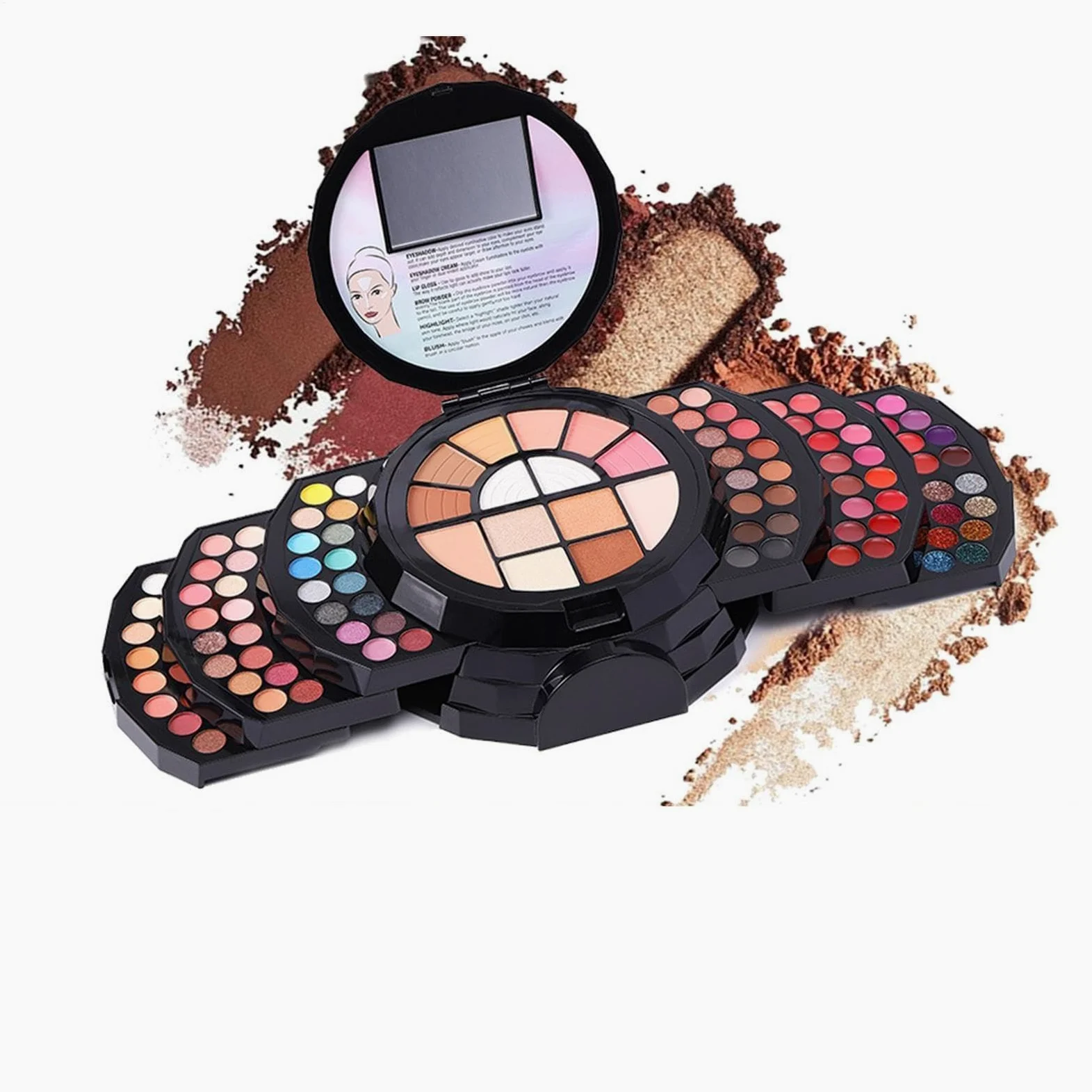 Palette Trucco 110 Colori Molto Pigmentata Portatile Con Specchio Versatile | Kit Trucco Donna Per Donne Ragazze Viaggio Quotidiano Feste Amanti Del Trucco Appassionati Di Bellezza Principianti Ho