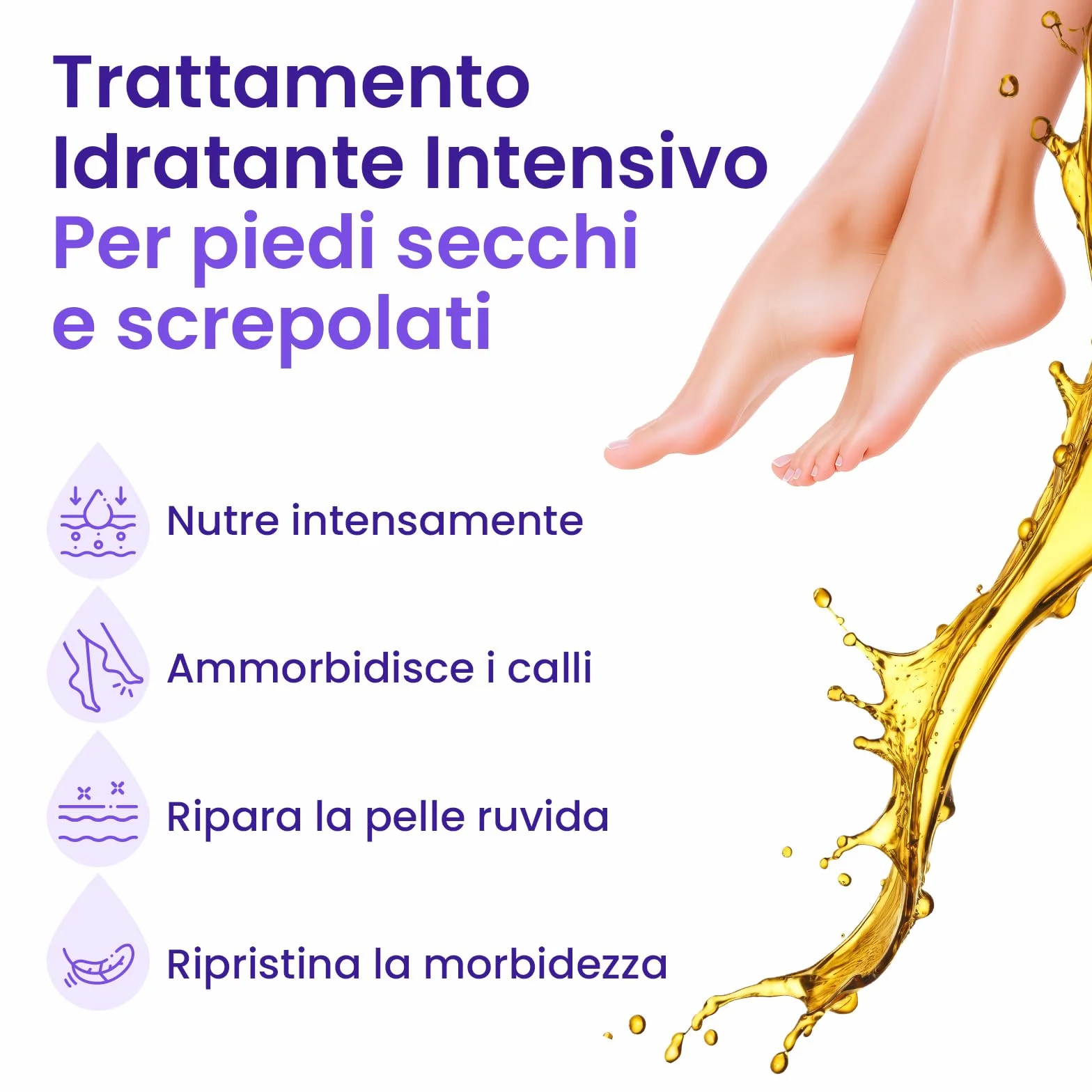 Maschera Piedi Idratante con Estratto di Lavanda, Burro di Karité, Olio di Jojoba e Vitamina E 6 Paia