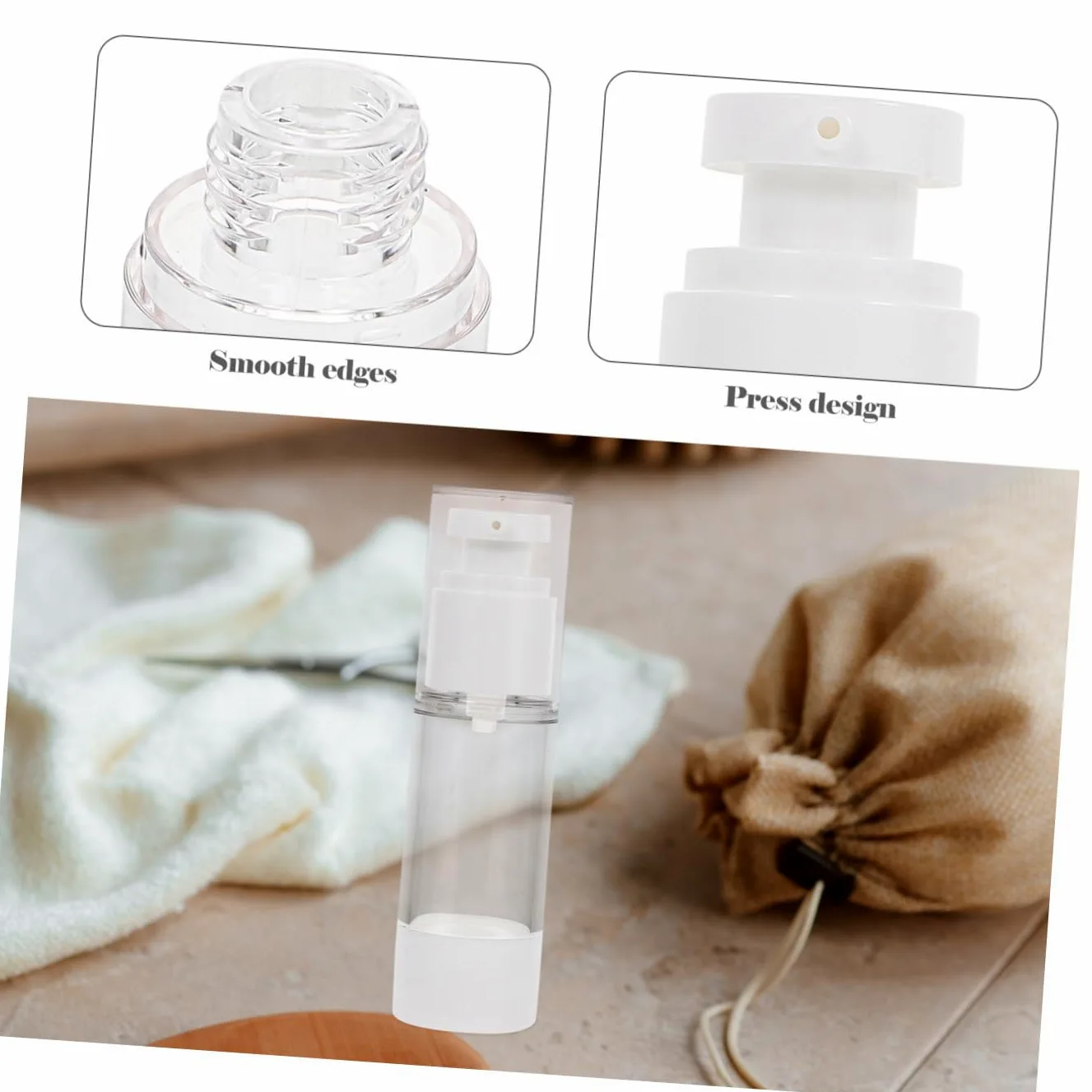 WOONEKY 10pezzi Bottiglie Da Viaggio Per Lozioni Dispenser Vacuum Impermeabili Per Cosmetici e Saponi Per Uso Quotidiano e Viaggi