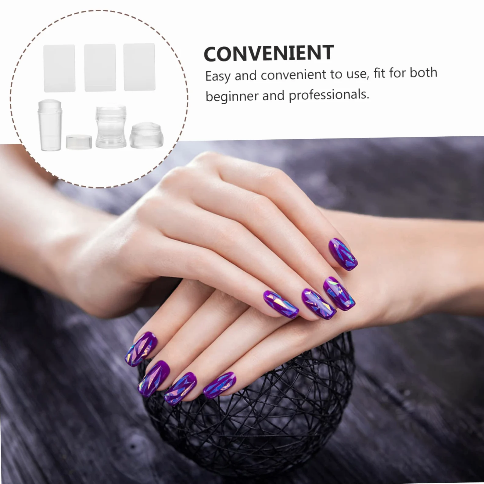FRCOLOR 12 Set Di Stampini Per Nail Art Strumenti Per Manicure E Timbratura Con 10 Timbri Per Unghie Raschietto Sicuri Per La Pelle E Adatti A Tutte Le Età.