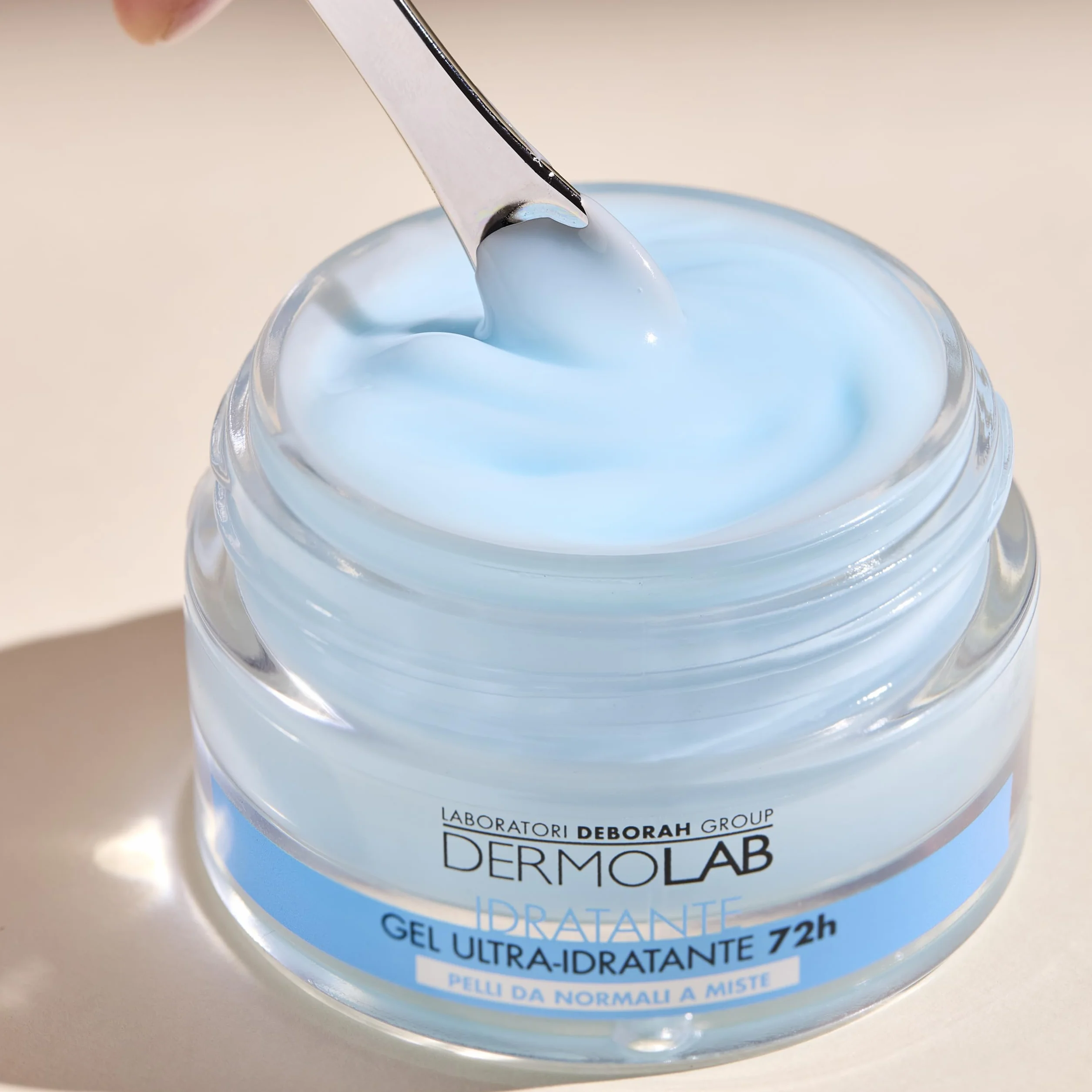 Dermolab - Crema Viso Idratante Gel 72H per Pelle Normale e Mista con Pool di Acido Ialuronico, Effetto Rimpolpante, Protegge la Cute con un'Azione Antiossidante, 50 ml