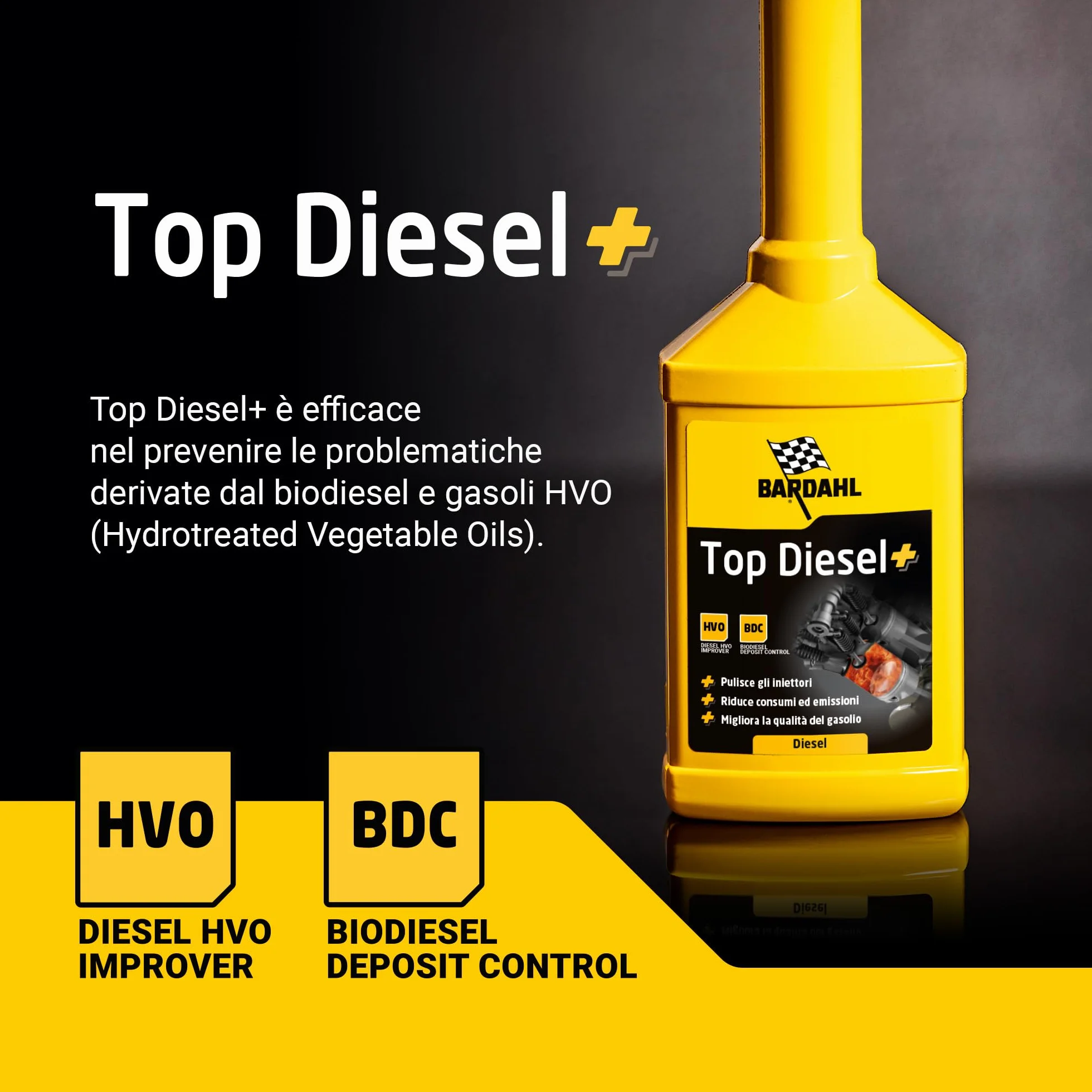 Bardahl Additivo Top Diesel+ 250 ml - Lubrifica Pompa e Iniettori, Protegge Sistema Alimentazione