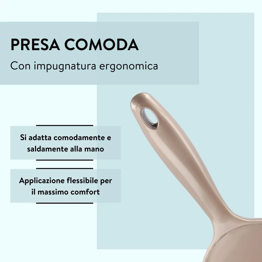 PARSA BEAUTY specchio ovale 14,5 x 11,5 cm Champagne ergonomico per capelli e cura del viso