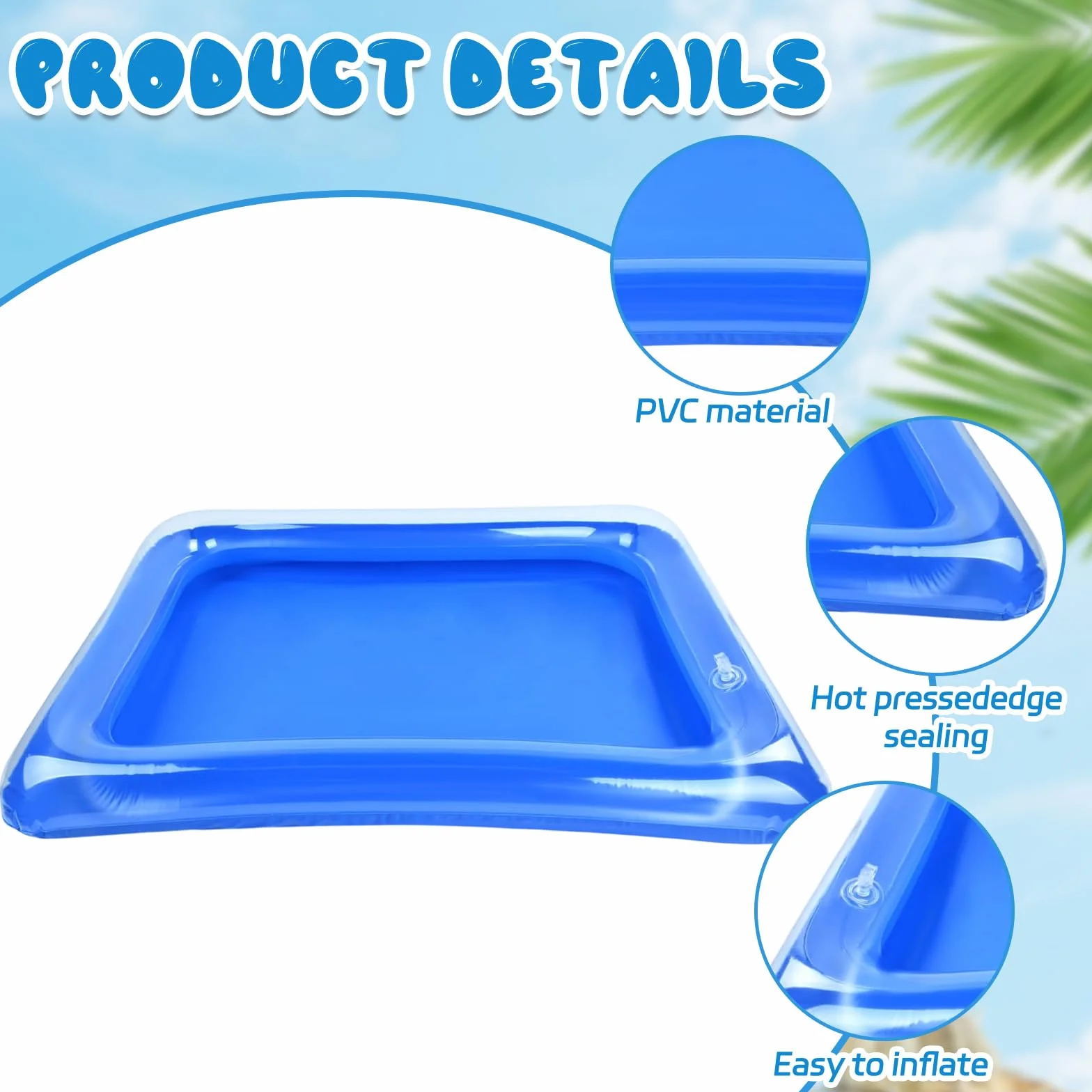 Pediluvio Gonfiabile per Piscina, Bacinella Gonfiabile per Pediluvio, Vaschetta Lavapiedi per Piscina con Pompa dell'aria, Accessori per Scale di Ingresso Piscina, Piagge (D)