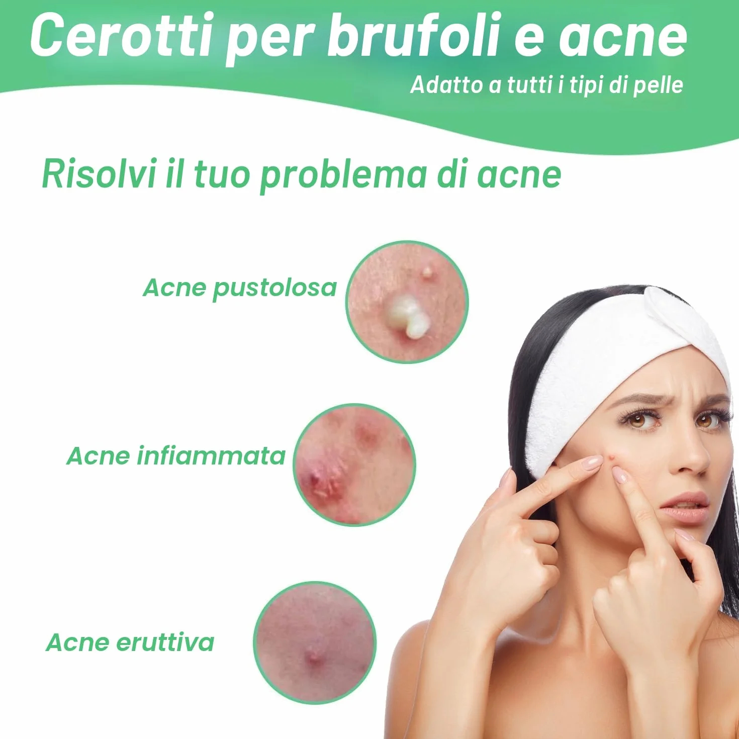 300 Pezzi Patch Brufoli Cerotti Pimple Patch Acne Invisibili Idrocolloide Cerotti Per Brufoli 2-In-1 Giorno e Notte Impermeabili e Traspiranti Pimple Patches