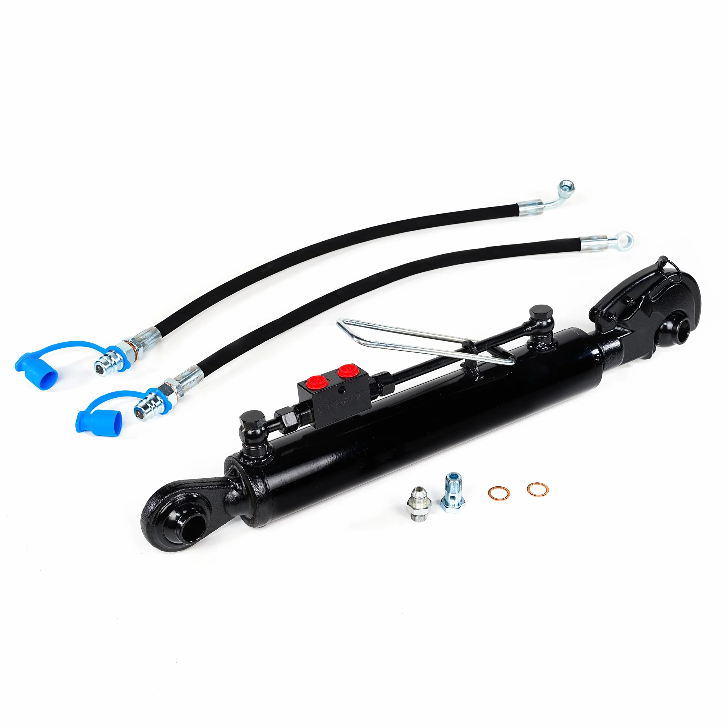 Terzo punto idraulico per trattore CAT2 300 mm Corsa blocco di bloccaggio con completo di tubi e nippli