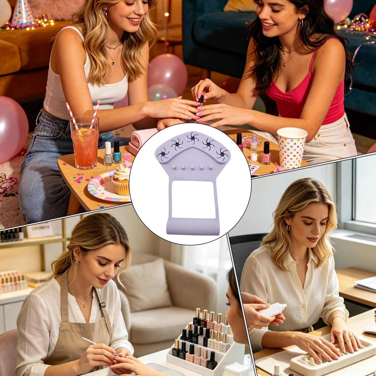 Tappetino Poggiamano In Silicone Cuscinetto Antiscivolo Da Manicure | Supporto in silicone per la manicure Per donne principianti, pittura unghie, saloni, feste e vacanze