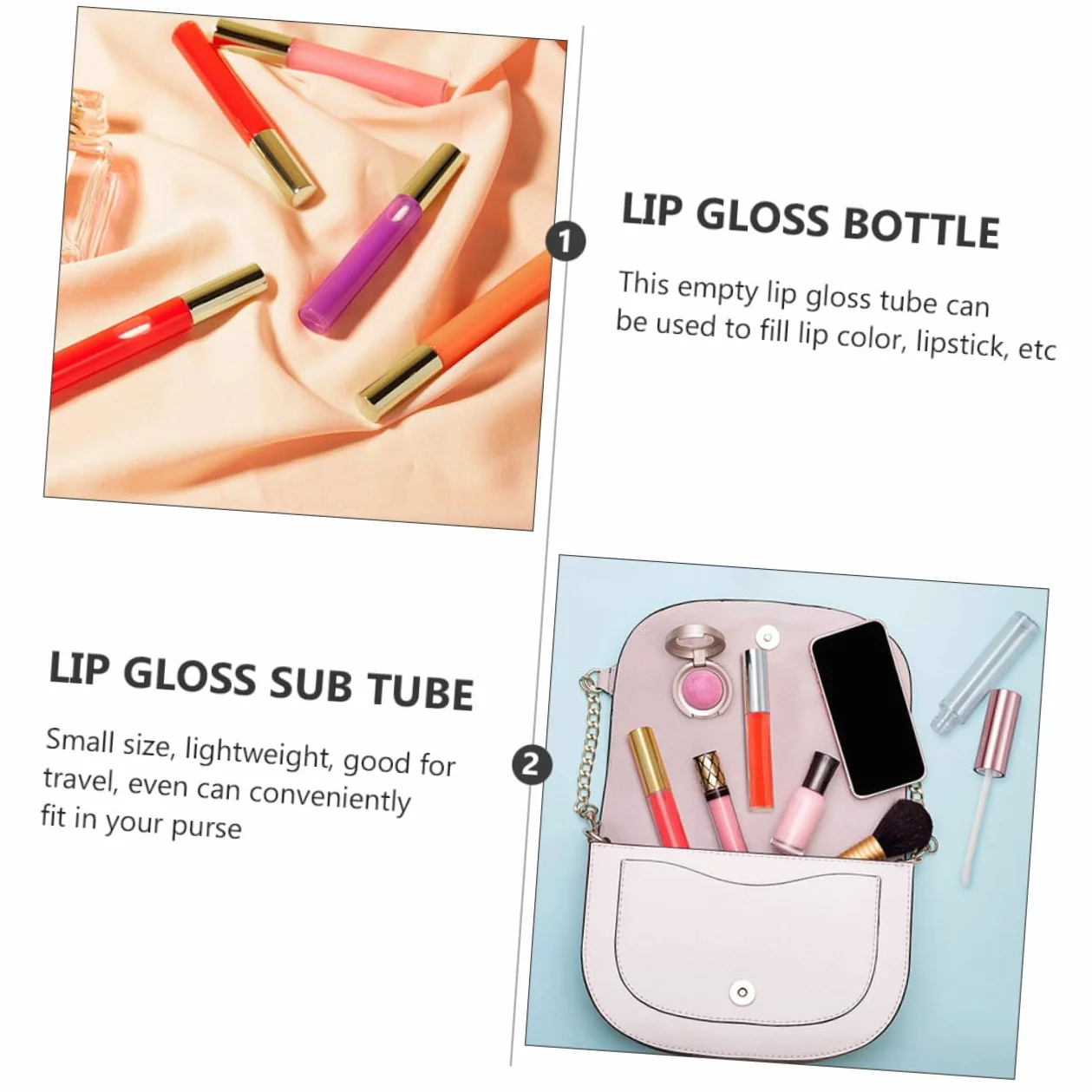 Tubi per Lucidalabbra Facili da Usare 30 Pezzi in ABS da 10ml Leggeri e Portatili, per Fai-da-te e Viaggio | Mini Contenitori per Rossetto, per Viaggio e Diy, Leggeri e Facili da Usare