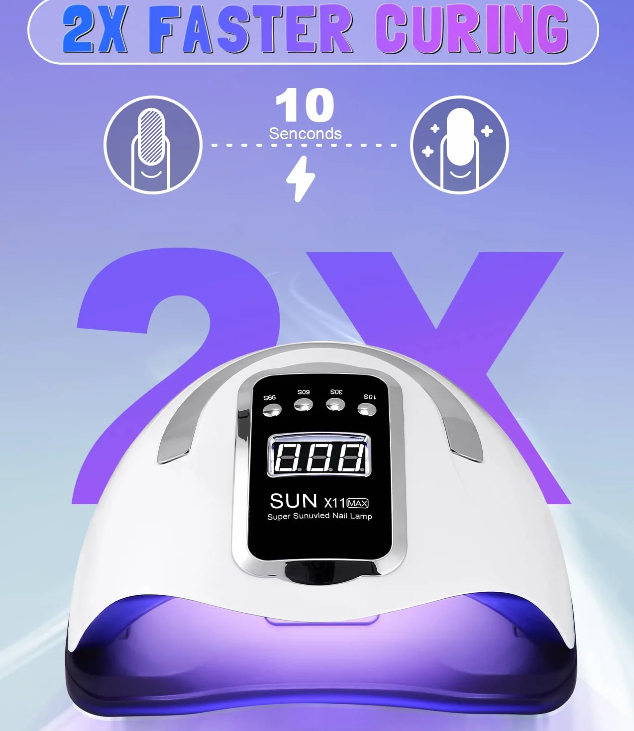 Zawaer Lampada UV LED 280W 66pcs Curare Rapidamente Unghie Pedicure, con Sensore Automatico e Schermo 4 Timer per Manicure a Casa e in Salone
