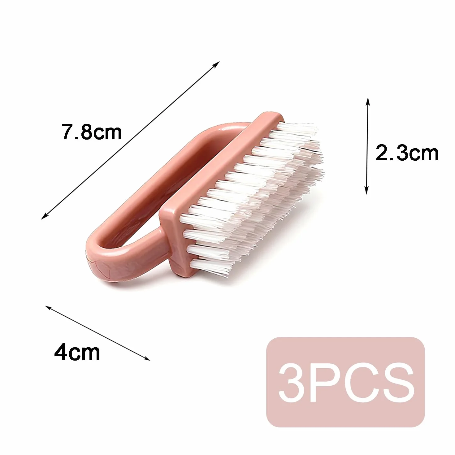 Spazzola Per Unghie 3 Pezzi Maniglia Grip Pennello Lavaggio Mani Pulizia Unghie Pedicure Rosa