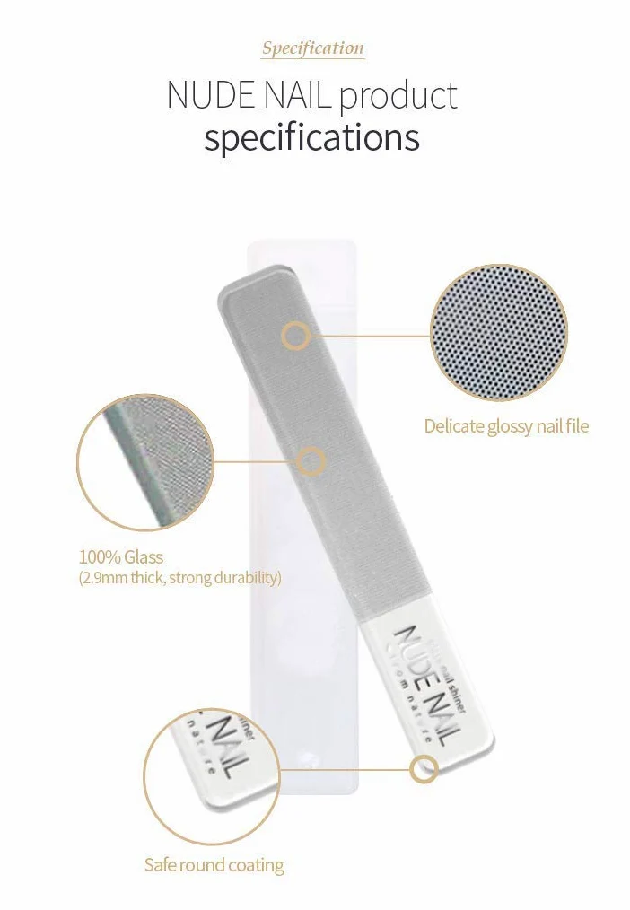 Dains - Lima professionale per unghie in vetro con custodia, 3 EA | Lima per unghie finte naturali e acriliche, per manicure e pedicure