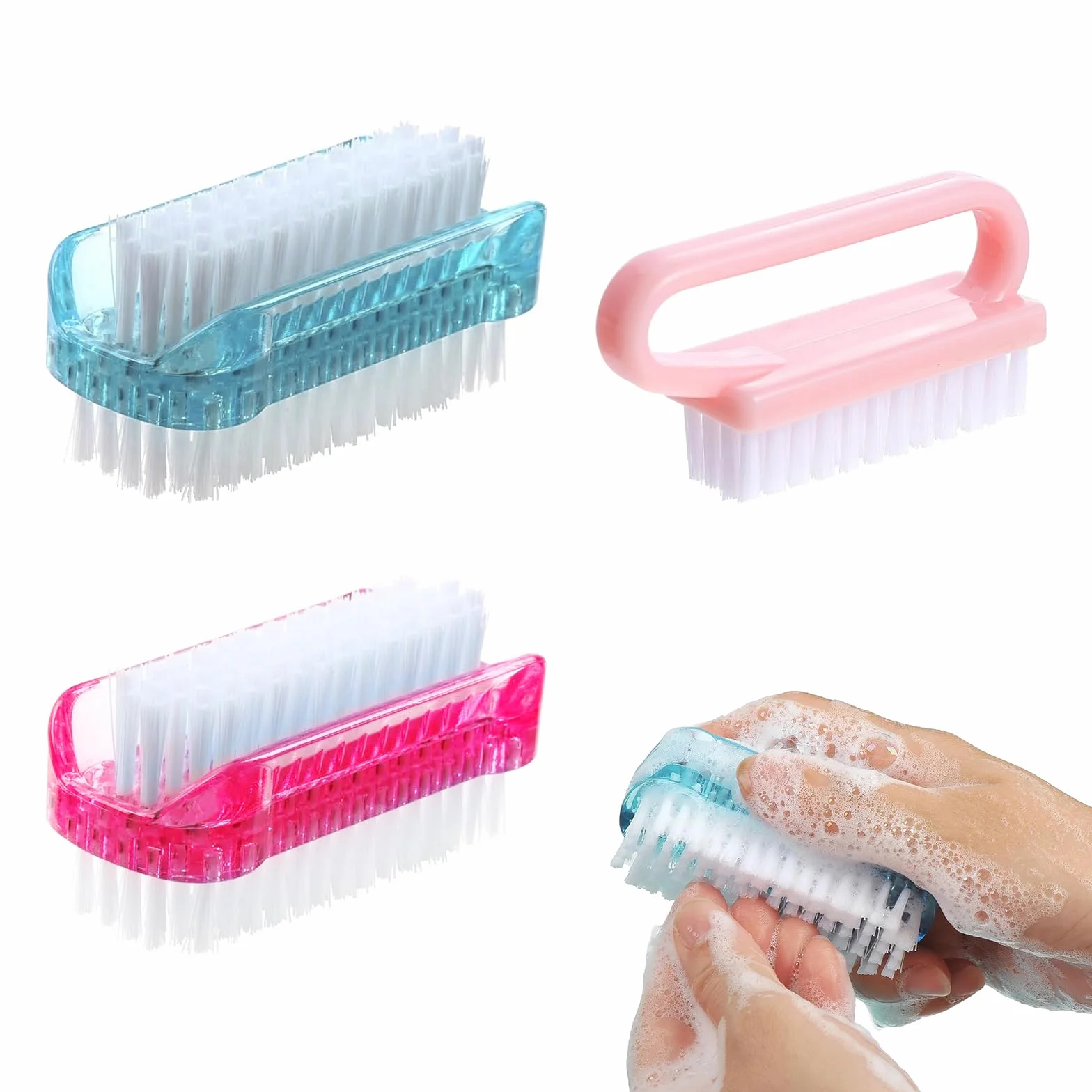 Spazzolino Unghie Mani, Spazzolino per Unghie Mani, 3 Pezzi Doppia Faccia Spazzolino Unghie Plastica Spazzola per Unghie Ideale per La Pulizia Delle Unghie e La Pulizia dei Palmi