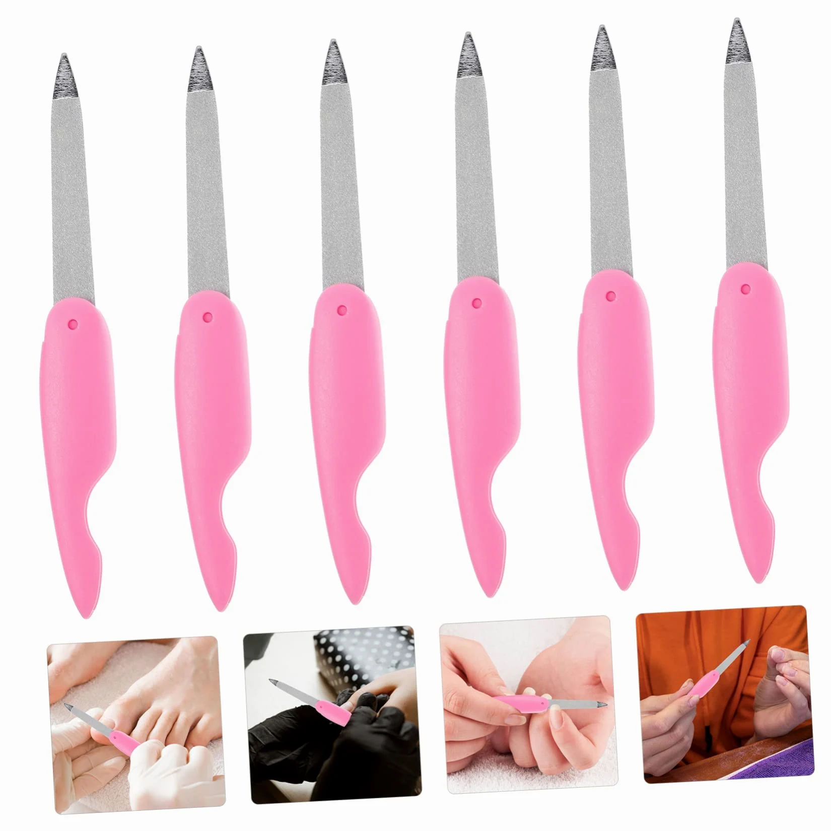 Healvian 4 Set Di Lime Per Unghie in Metallo Lime Per Unghie Pieghevoli Portatili Strisce Per La Delle Unghie Manicure E Pedicure 6 Pezzi*4