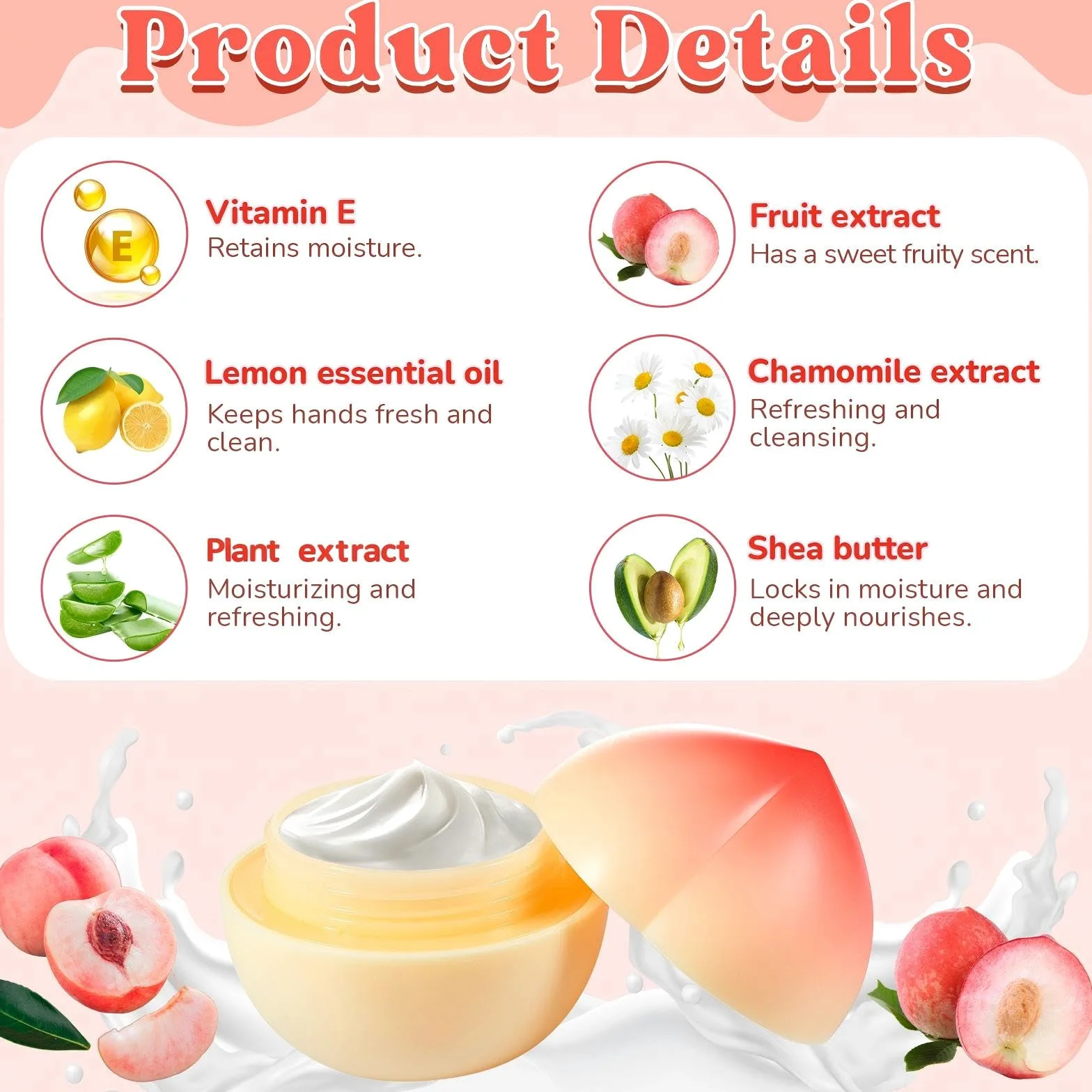 Set di 12 creme mani alla pesca da regalare a donne, divertente regalo di Natale con crema mani alla frutta per insegnanti, madri, infermieri, addio al nubilato e dipendenti.