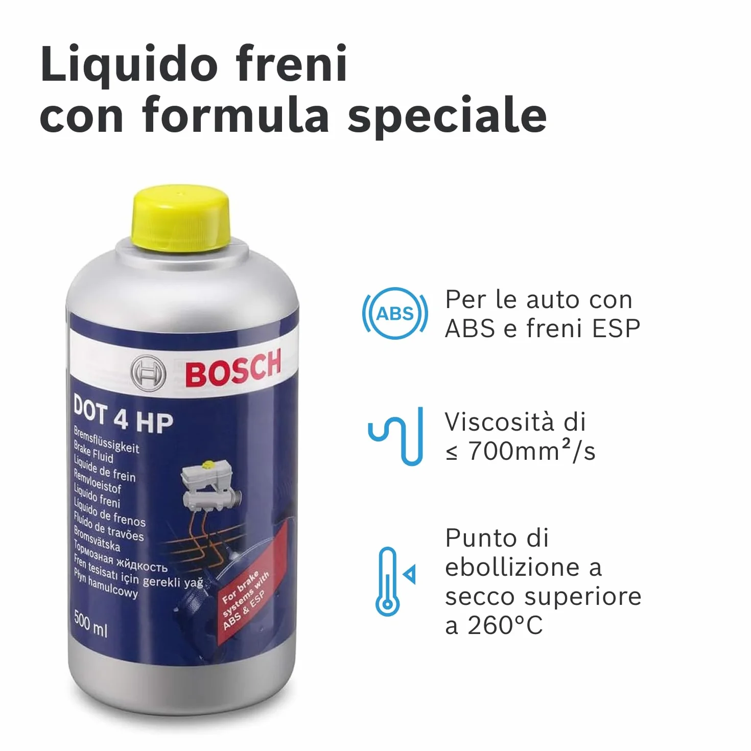 Bosch Liquido Freni DOT 4 HP 0,5 L