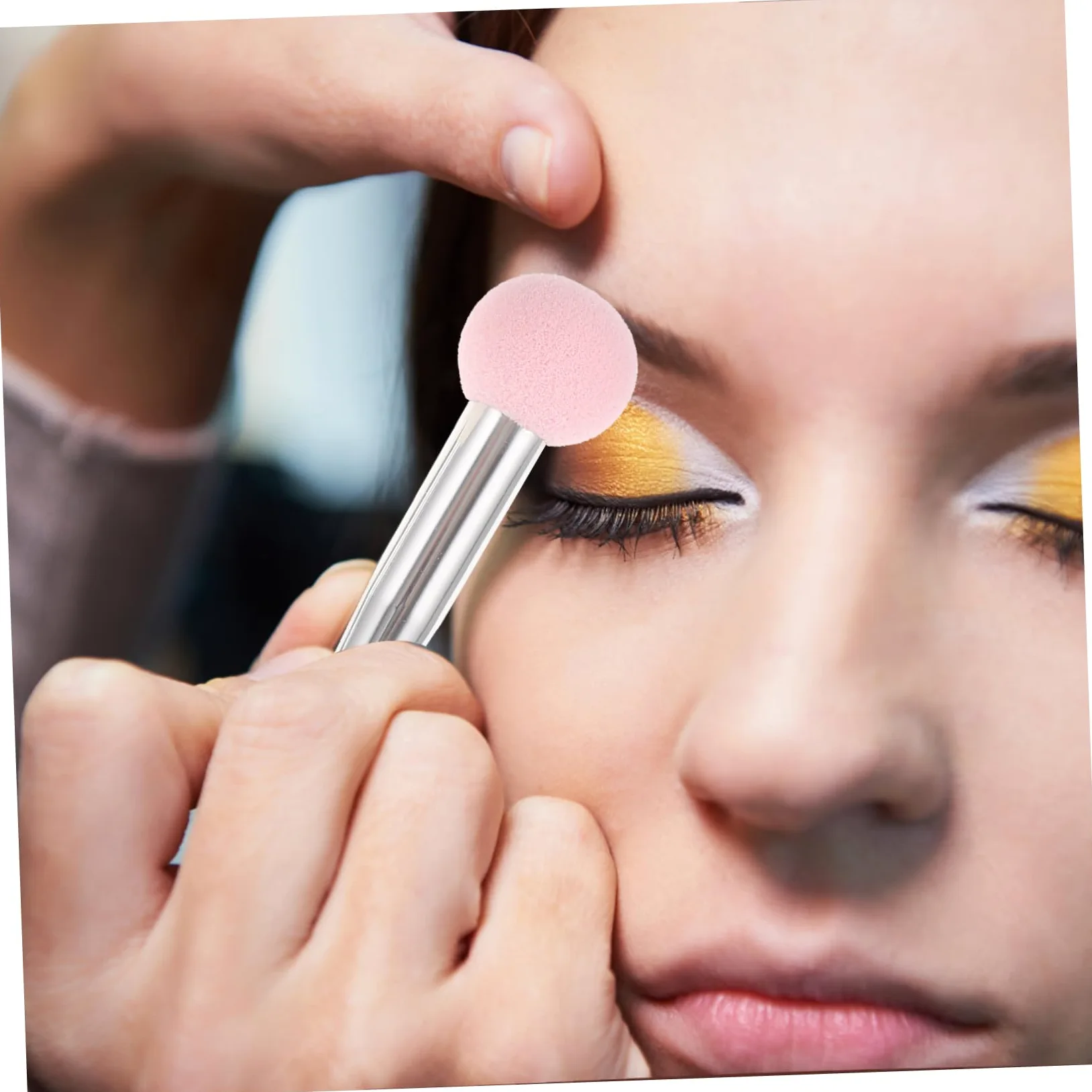 Set Di 5 Pennelli Per Il Trucco A Doppia Estremità Spugne Per Ciglia E Sopracciglia Applicatore Per Il Trucco 6 Pezzi*5