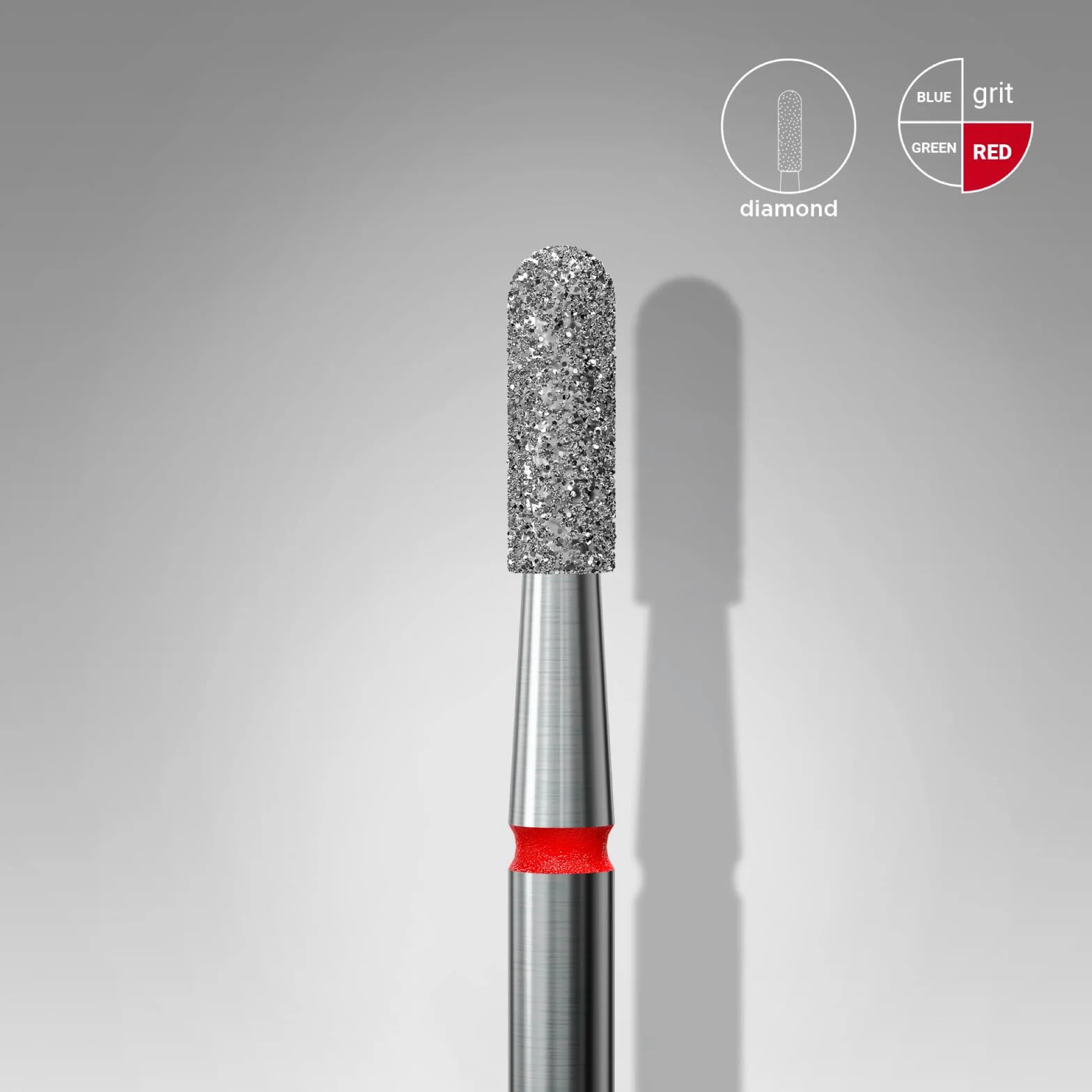 Punta diamantata cilindro arrotondato anello rosso kit rimozione unghie levigatura Nail Drill Bit manicure pedicure FA30R023/8
