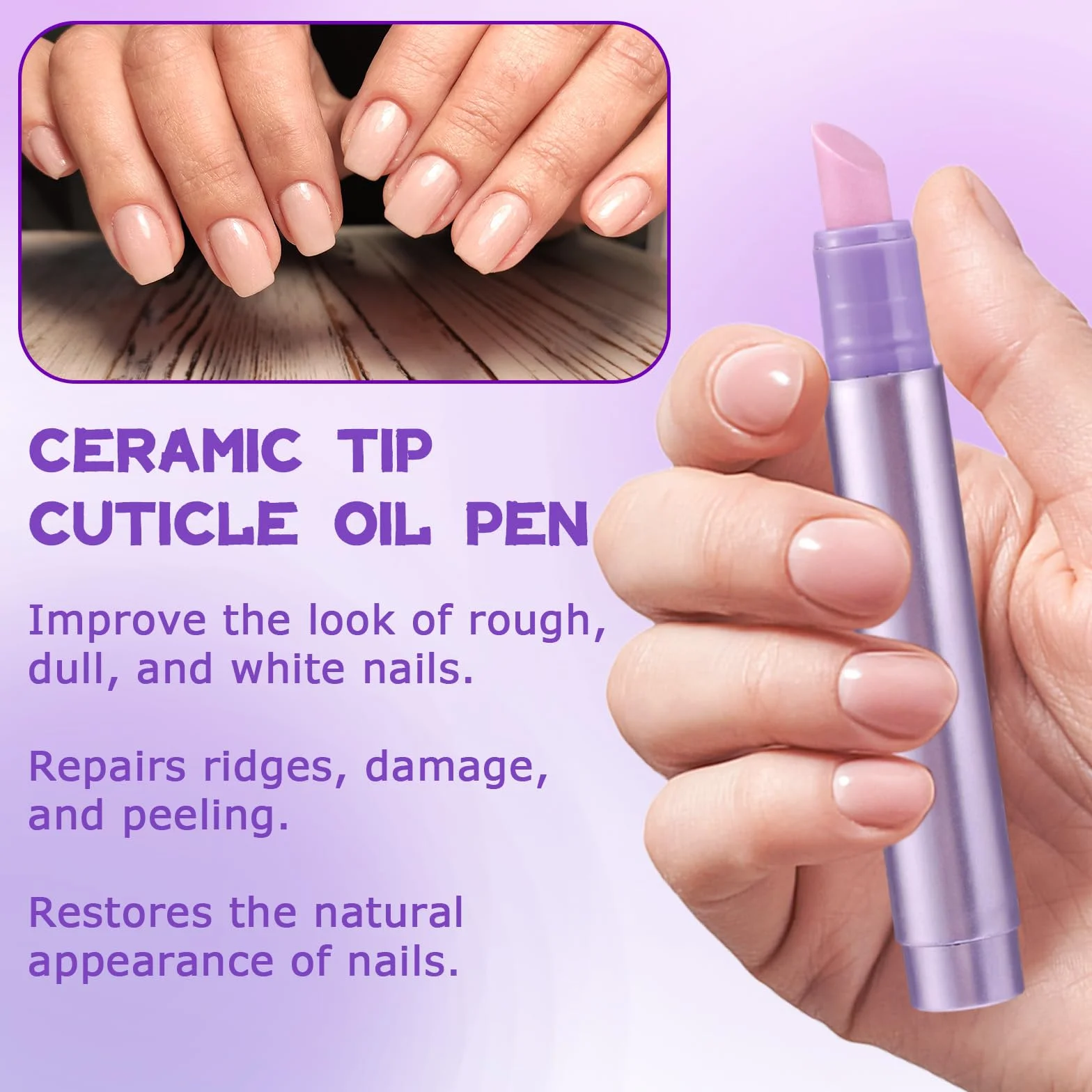3 in 1 Penna Olio per Cuticole, Penna Rimuovere Cuticole Unghie con Ceramica Punta Idratanti Rinforzanti Illuminanti Olio Applicatori per Riparare Unghie Secche Screpolate