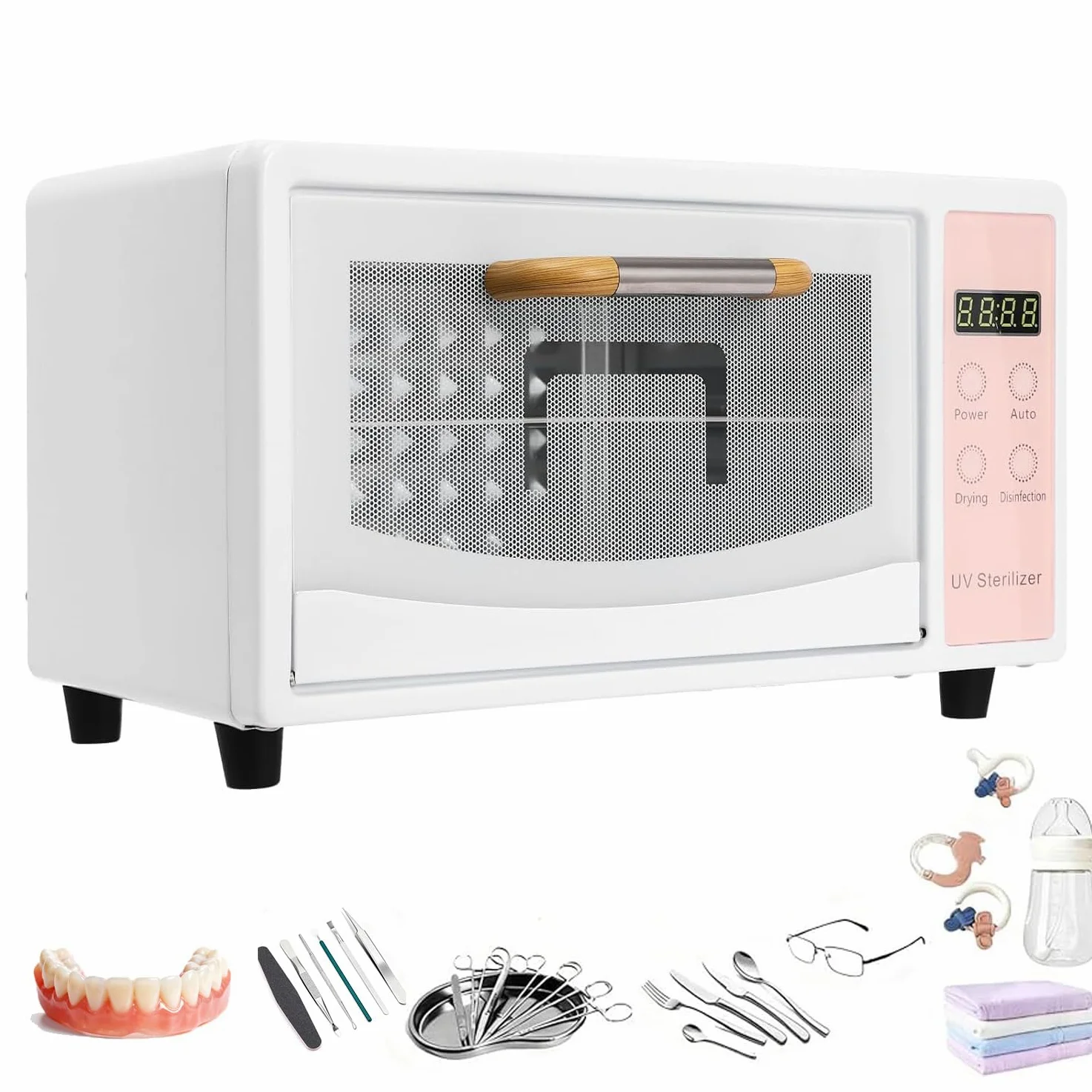 Armadietto sterilizzatore UV e asciugatrice, scatola di disinfezione ad alta temperatura per manicure, barbieri, spa, armadio multifunzionale per la pulizia (10L)