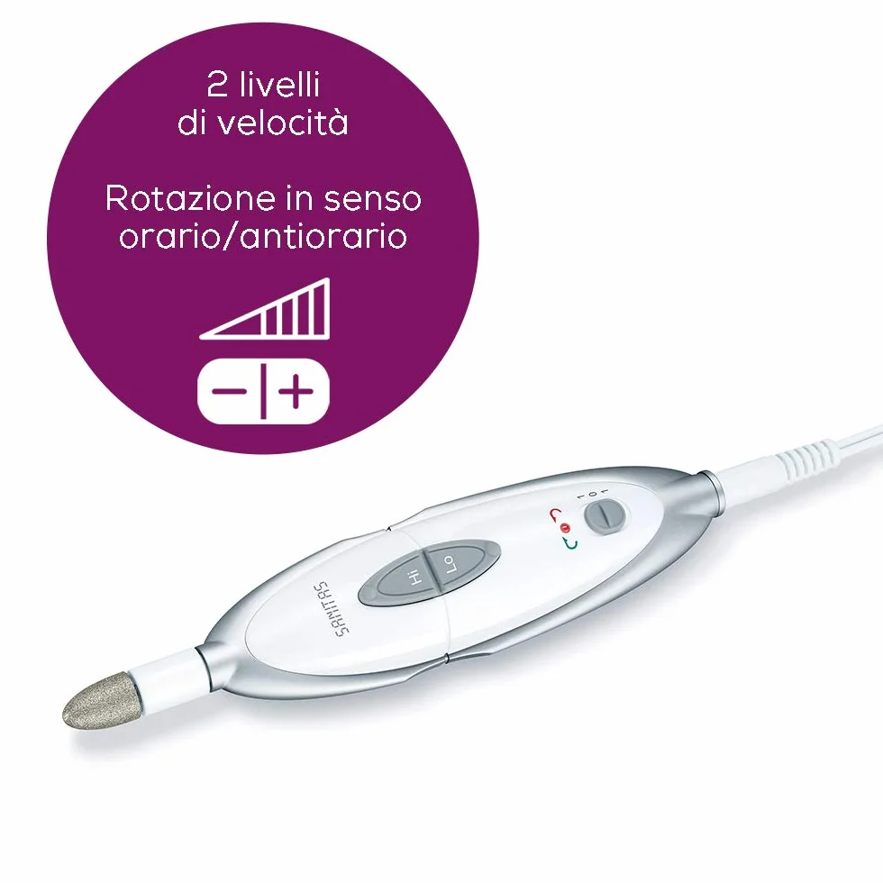 Sanitas SMA 35 Fresa elettrica per Unghie 4600 giri/min 2 livelli di velocità Manicure Pedicure