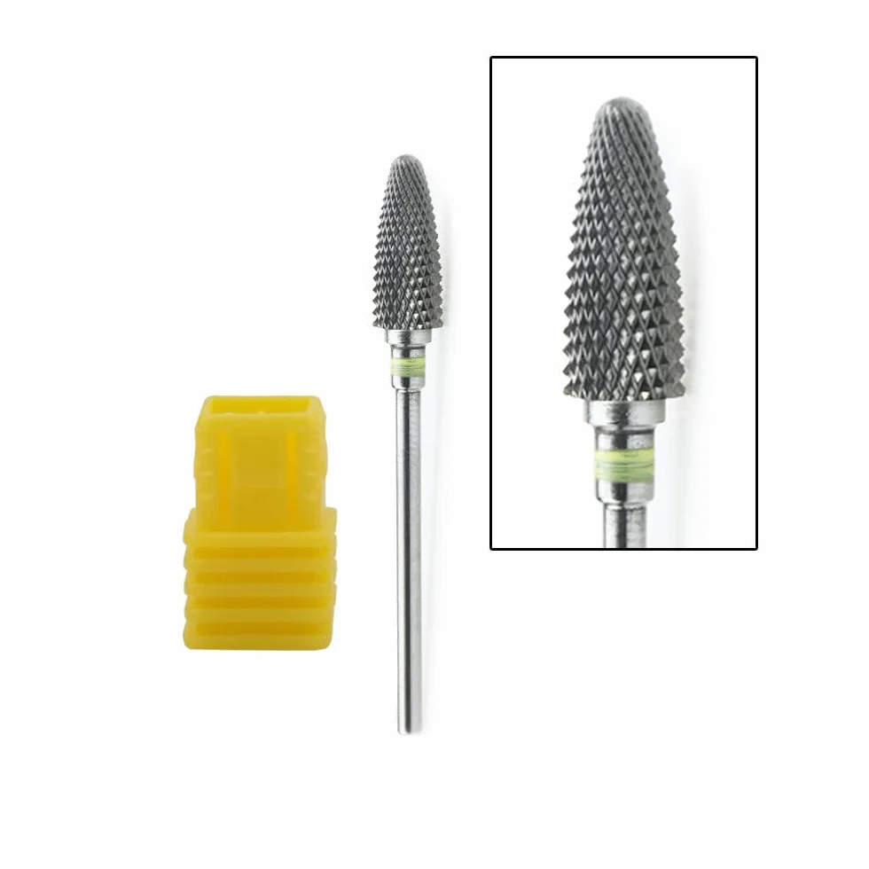 LATRAT 5 pezzi Set punte fresa unghie acrilico 2,35 mm tungsteno nail art manicure pedicure