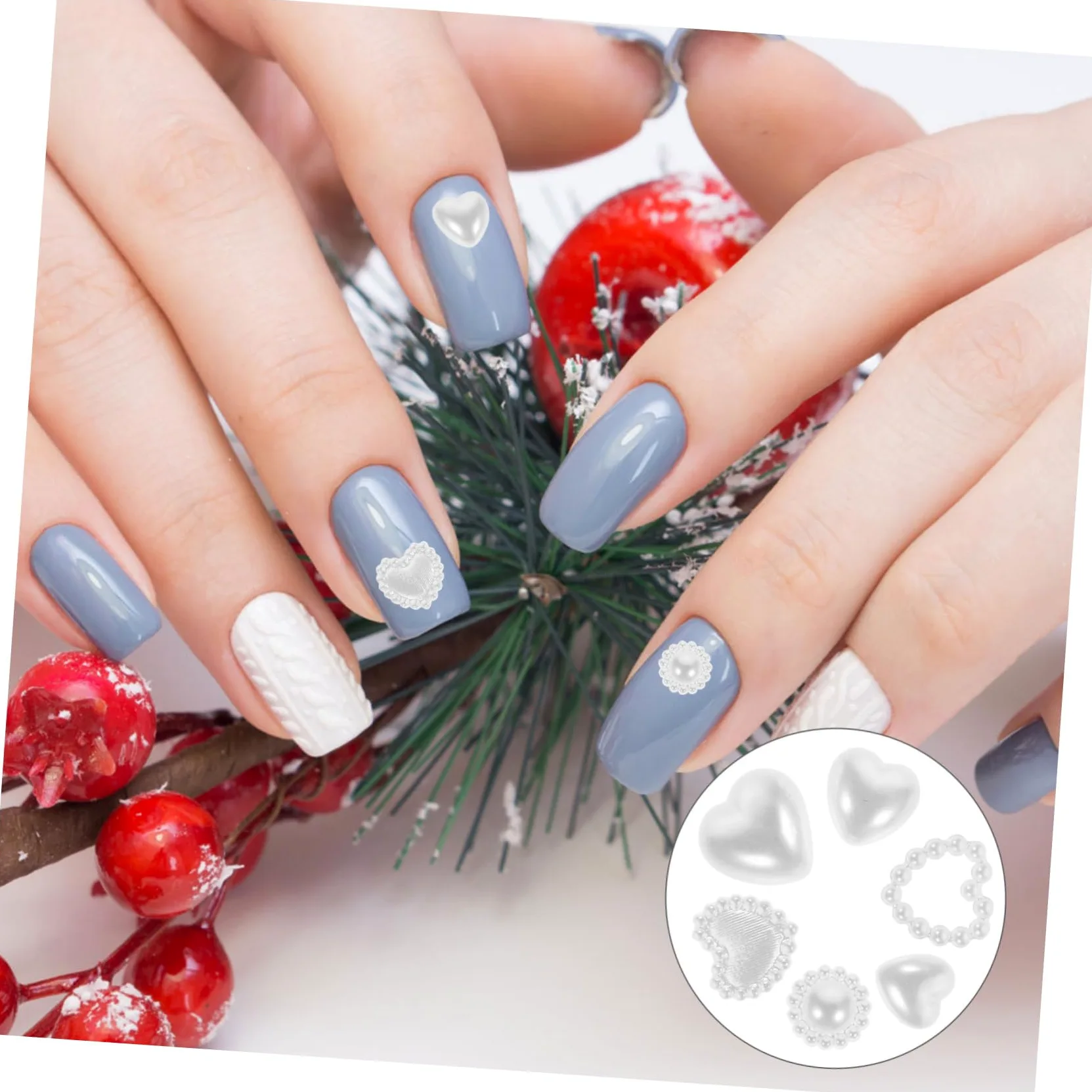 BESTYASH 5 Pezzi Accessori Per Unghie Di Perle Decorazioni Fascino Unghia Mini Ciondolo Arte Ciondoli Per Il Design Delle Unghie Ciondoli Per Unghie Luccicanti Bianca Plastica