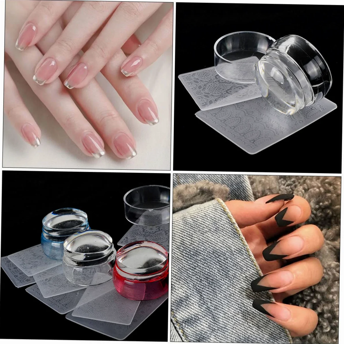 minkissy 9sets Piastrine Per Stampa Unghie Con Stamper Template Creativi Per Nail Art Kit Decorazione Professionale Per Unghie Con Design Elegante e Stili Variabili