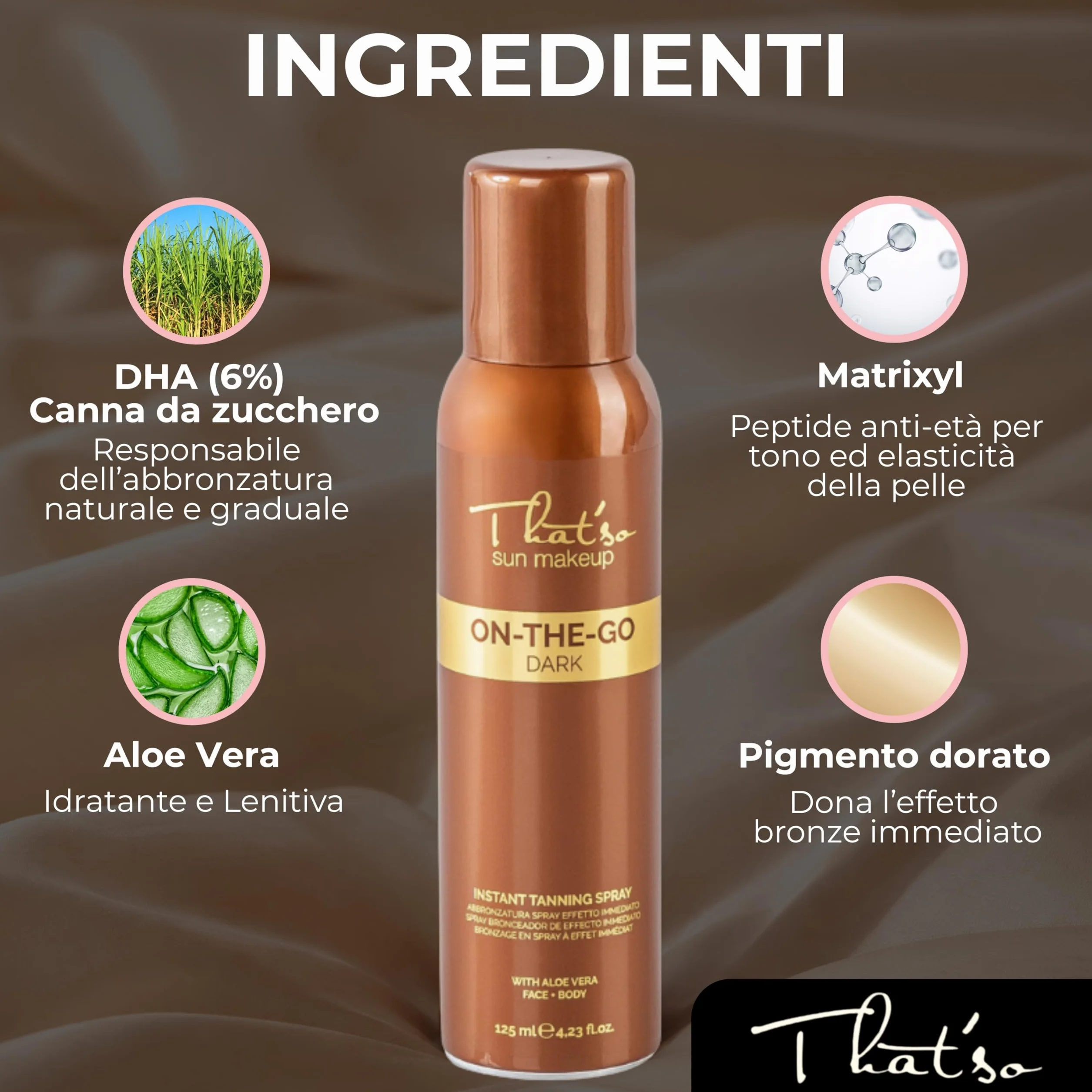That'So On The Go Dark Kit Spray Autoabbronzante Viso e Corpo 125ml + Guanto Professionale Self Tan Intenso Rapido