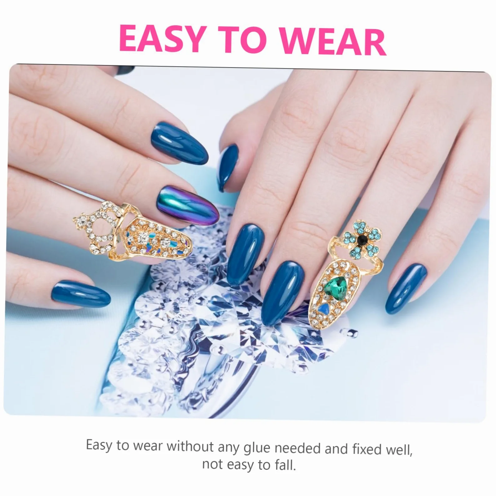 Didiseaon 5 Set Anello Per Unghie Decorazioni Unghie Decorazioni Per Unghie Artiglio Dell'unghia Ciondoli Per Unghie 3d Kit Accessori Per Manicure Decorazione Delle Unghie Lega 12 Pezzi * 5