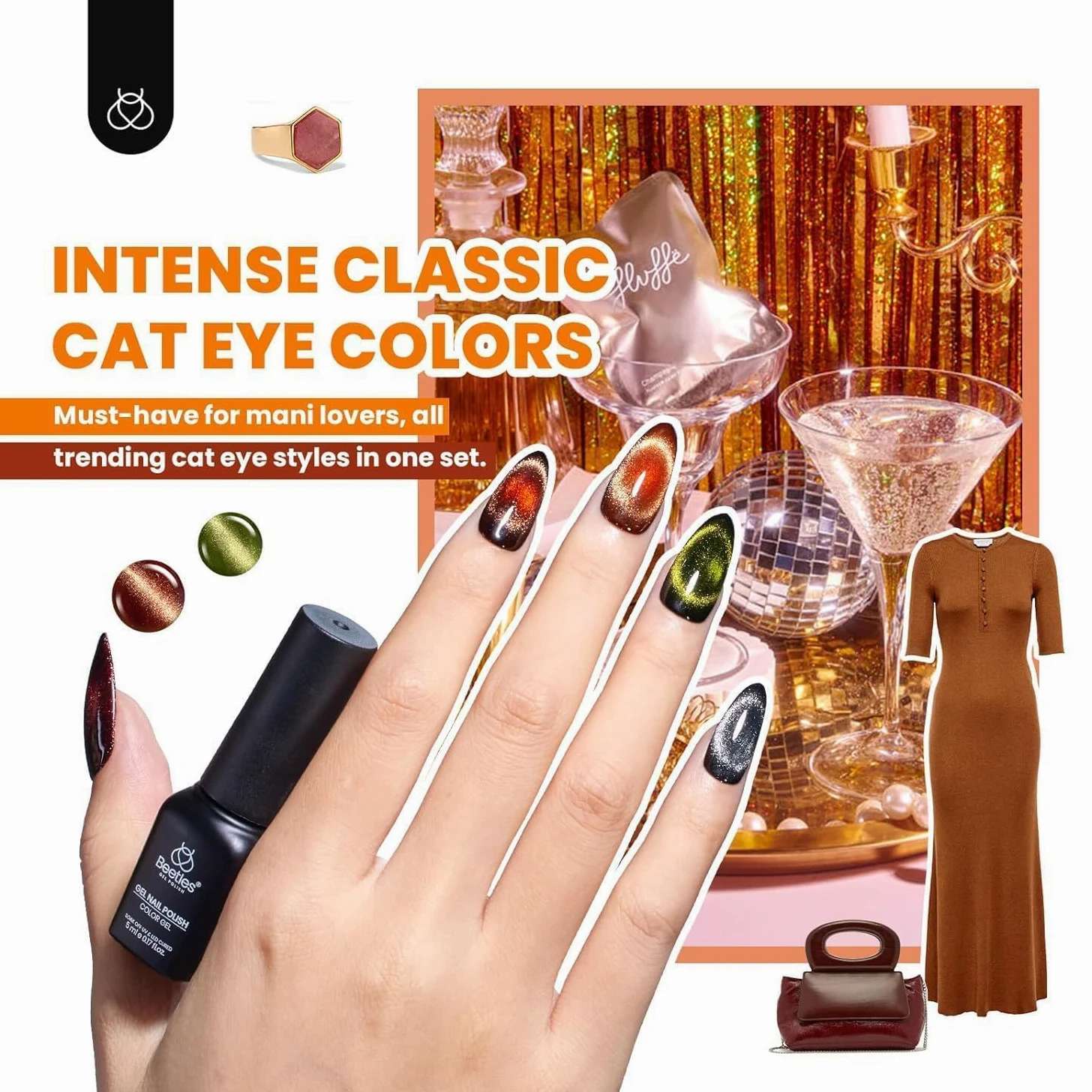 Beetles - Set di 20 smalti in gel con base e opaco lucido, colore rosa nude, verde, blu, smalto Lush Velvet con magnete Soak Off LED, manicure, salone fai da te, idea regalo per donne