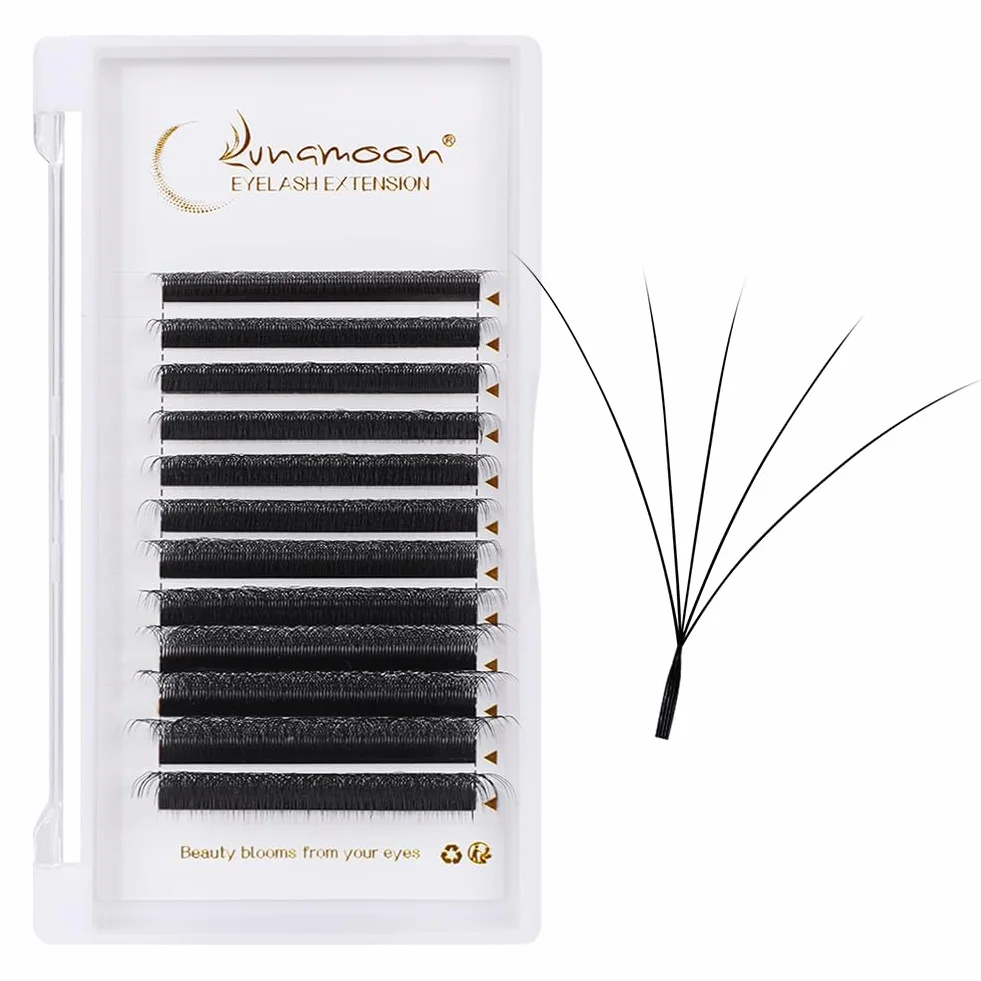 Lunamoon 5D Extension Ciglia W Delle Ciglia Ciuffetti W Forma Premade Fan Eyelash Extension Russian Volume Ventole Naturali Ciglia Ciuffetti (5D/0.07D 11 mm)