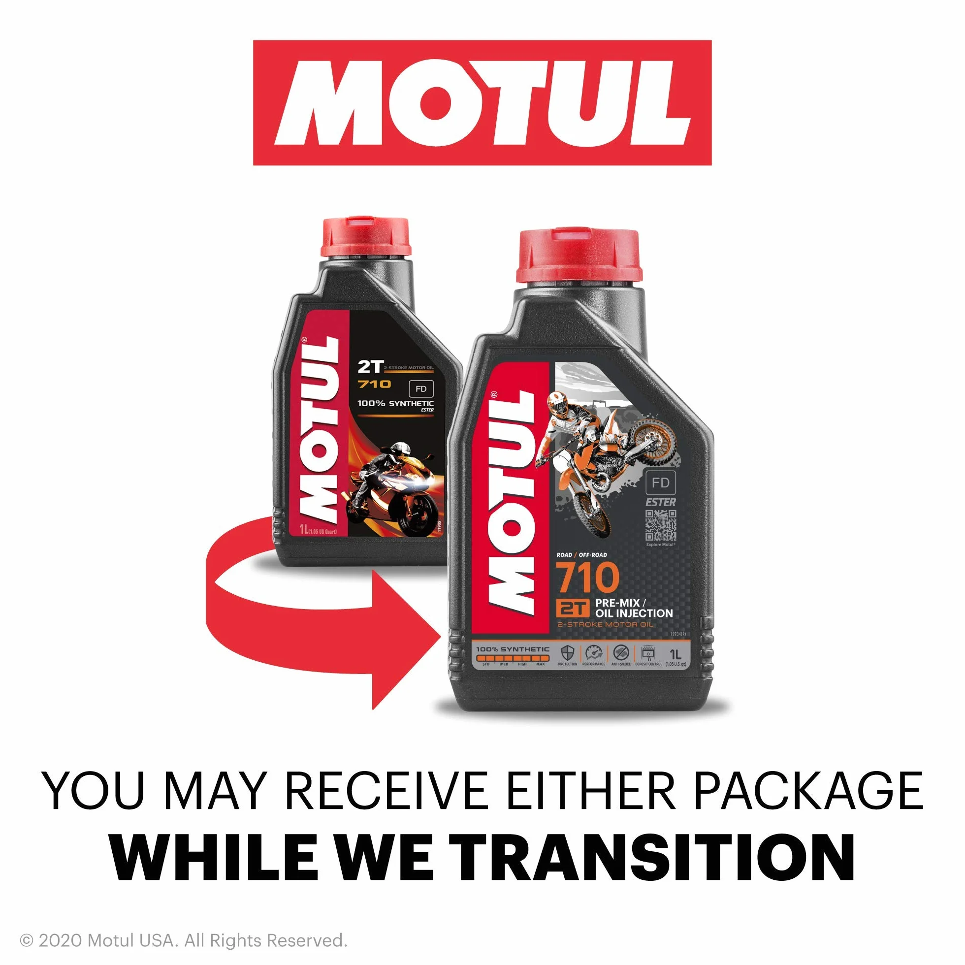 Motul Olio motore 2T 710 100% estere sintetico 1L