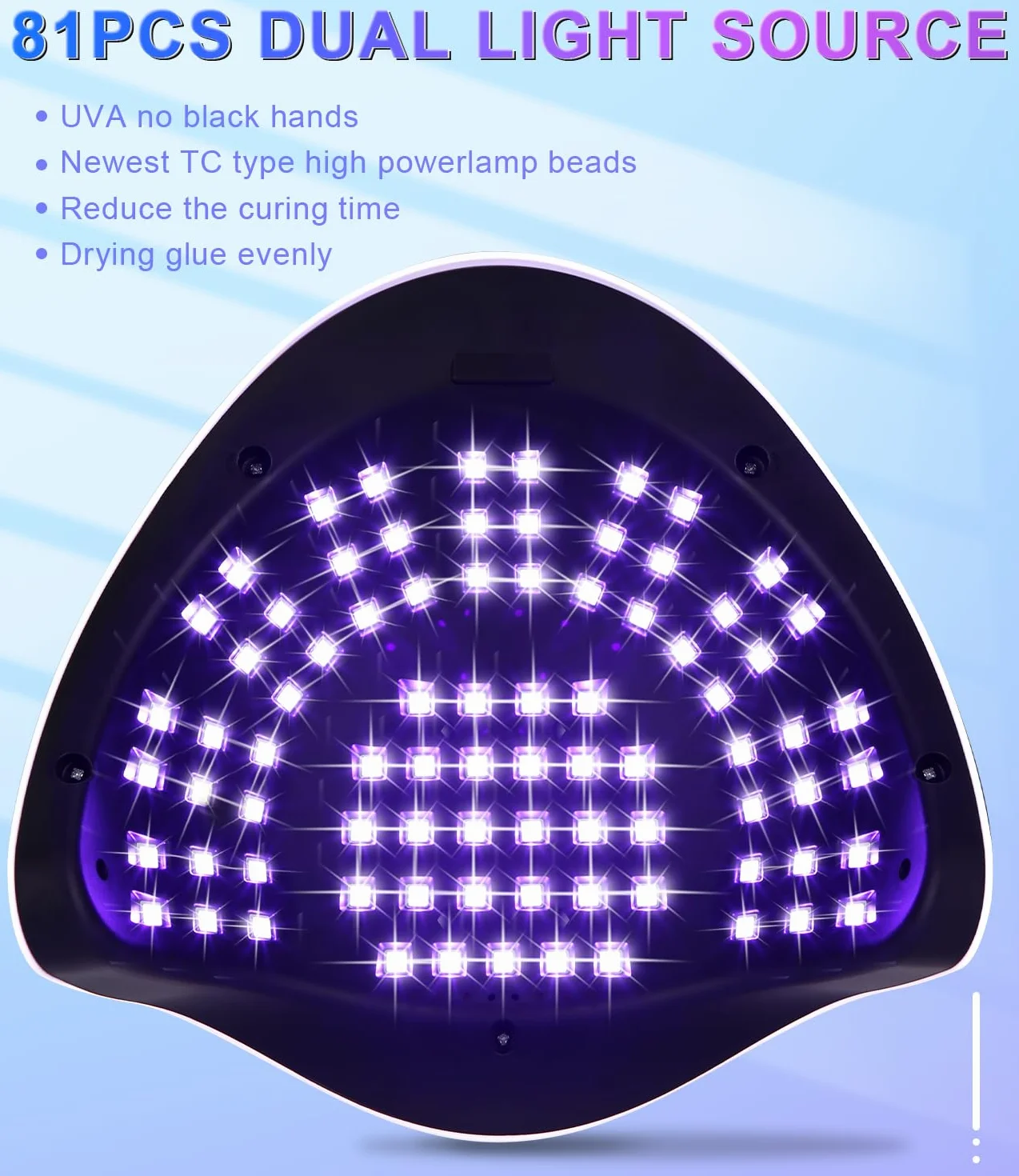 Zawaer Lampada UV LED 380W Display Digitale Sensore Automatico 81 Pezzi Strumenti Professionali Nail Art