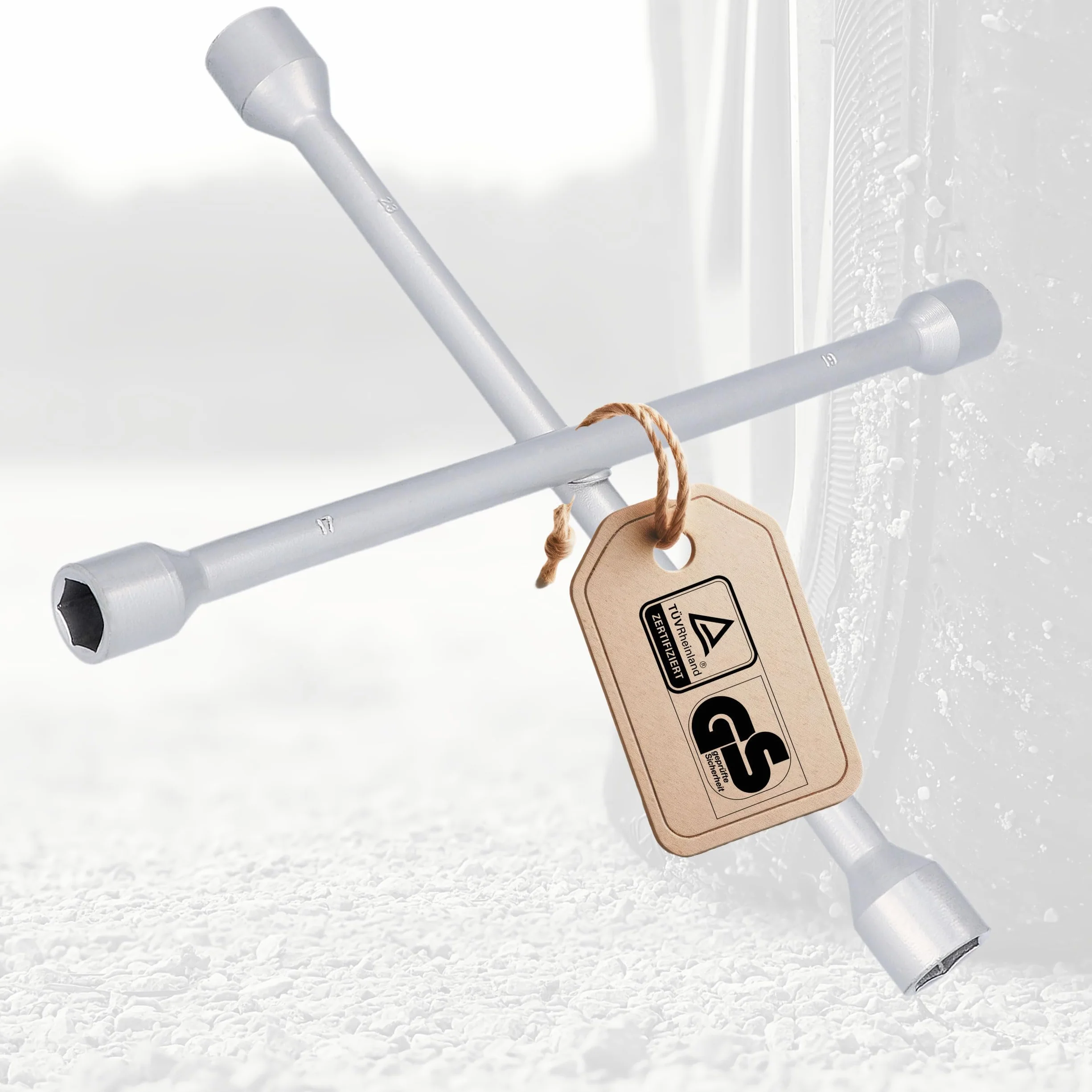 Cartrend Chiave a Croce 10870 per Pneumatici Argento