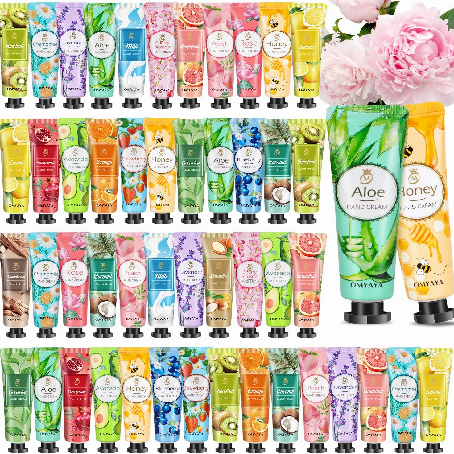 Set di 120 creme per le mani, mini crema per le mani, da donna, set regalo profumato, per mani molto asciutte, piccoli regali per donne e uomini, regalo di Natale e compleanno