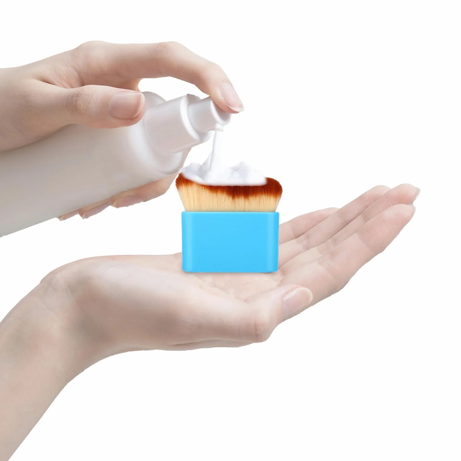Pennello per Autoabbronzanti, Applicatore Autoabbronzante Fondotinta Pennello per Trucco Corpo Viso Schiena Gambe Blu