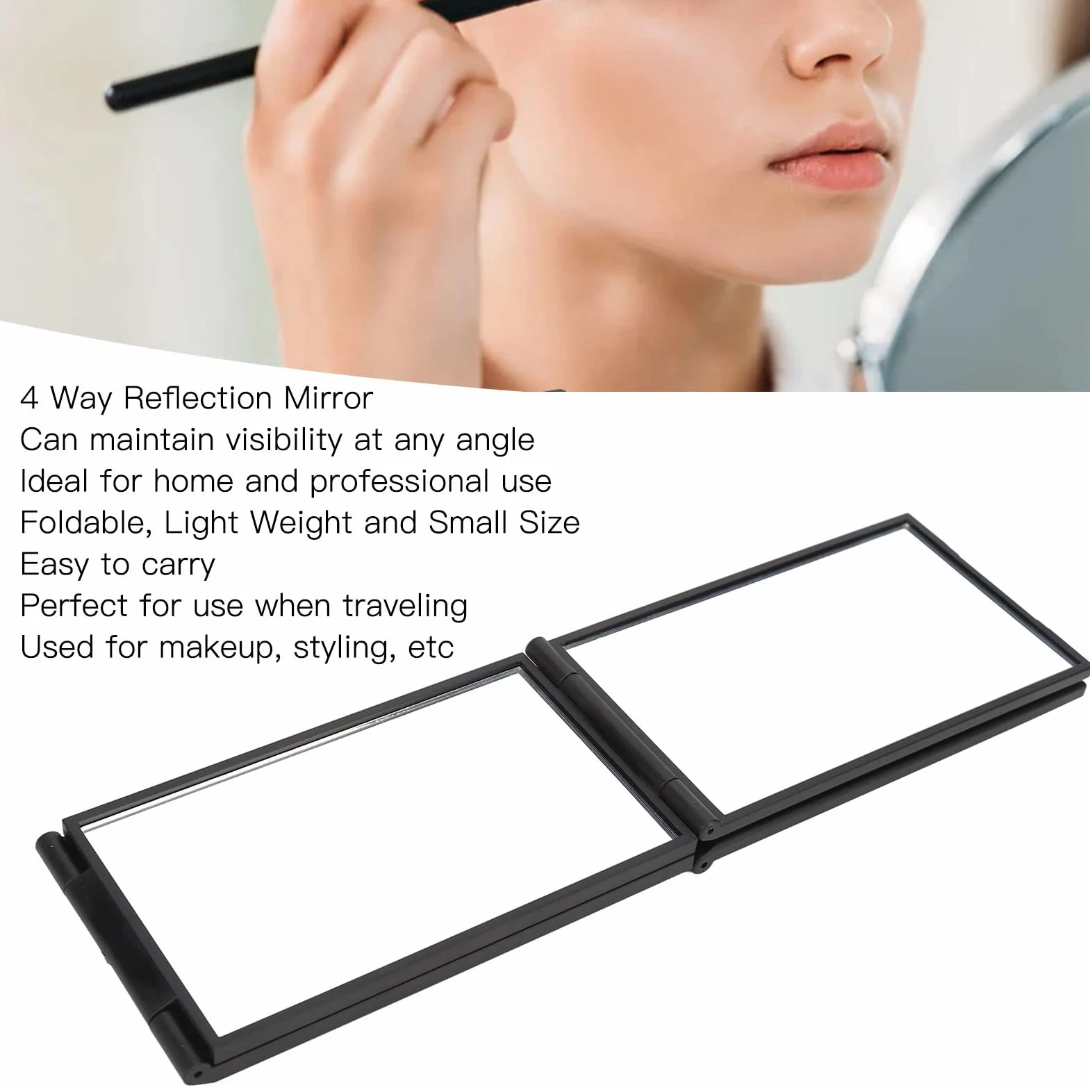 Specchio Pieghevole 360° Portatile per Trucco e Taglio Capelli