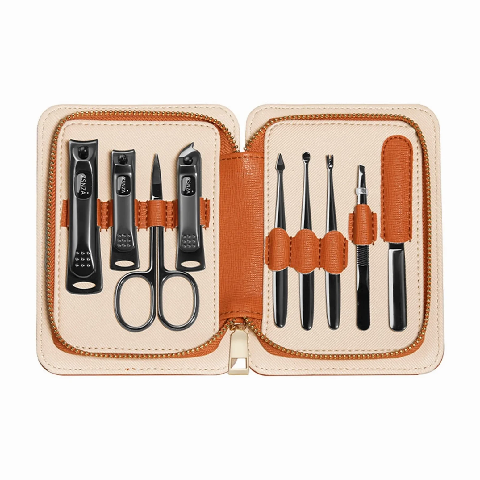 Manicure Set 9. in 1 Pinze for Unghie Pinze for cuticoli Professinal Nail Clippers for Unghie Forbici for Il Taglio dei Kit for Utensili for la Cura dell'unghia (Color : Orange)