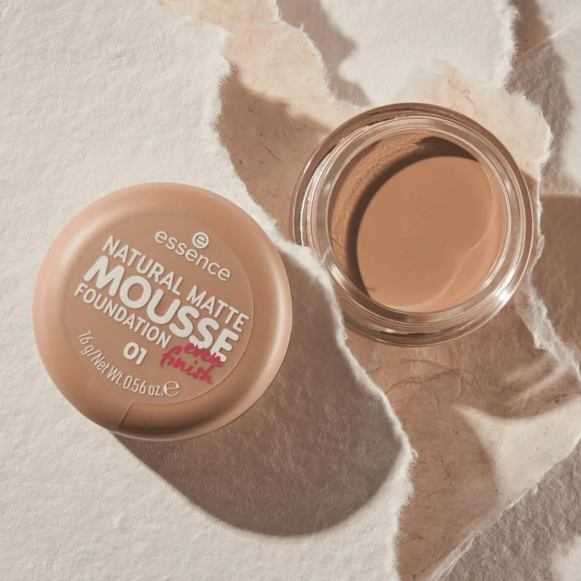 essence FONDOTINTA NATURAL MATTE MOUSSE, opacizzante, coprenza, risultato immediato, opaca (16g)